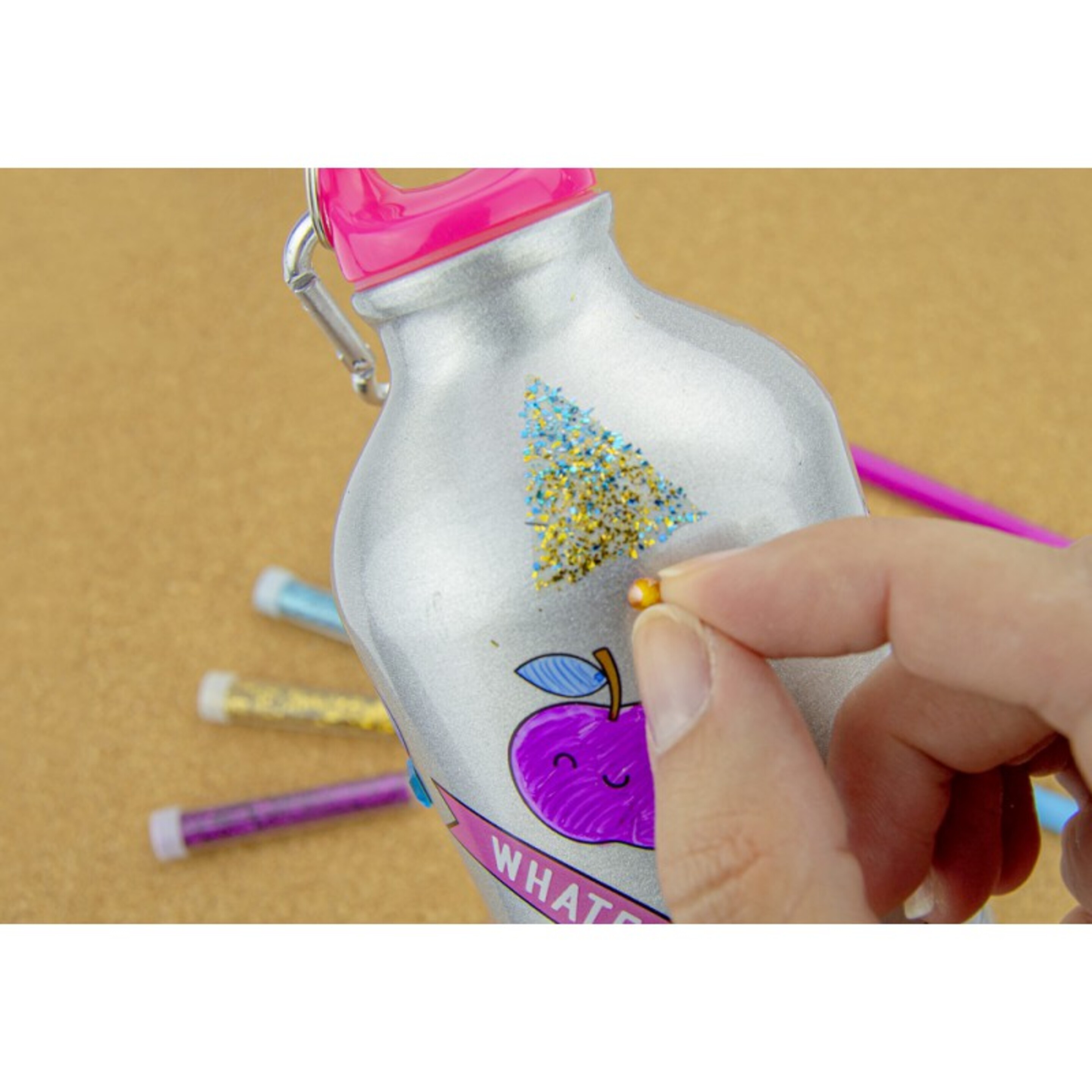 Botella Para Liquidos Con Glitter - gris - Jocca  MKP