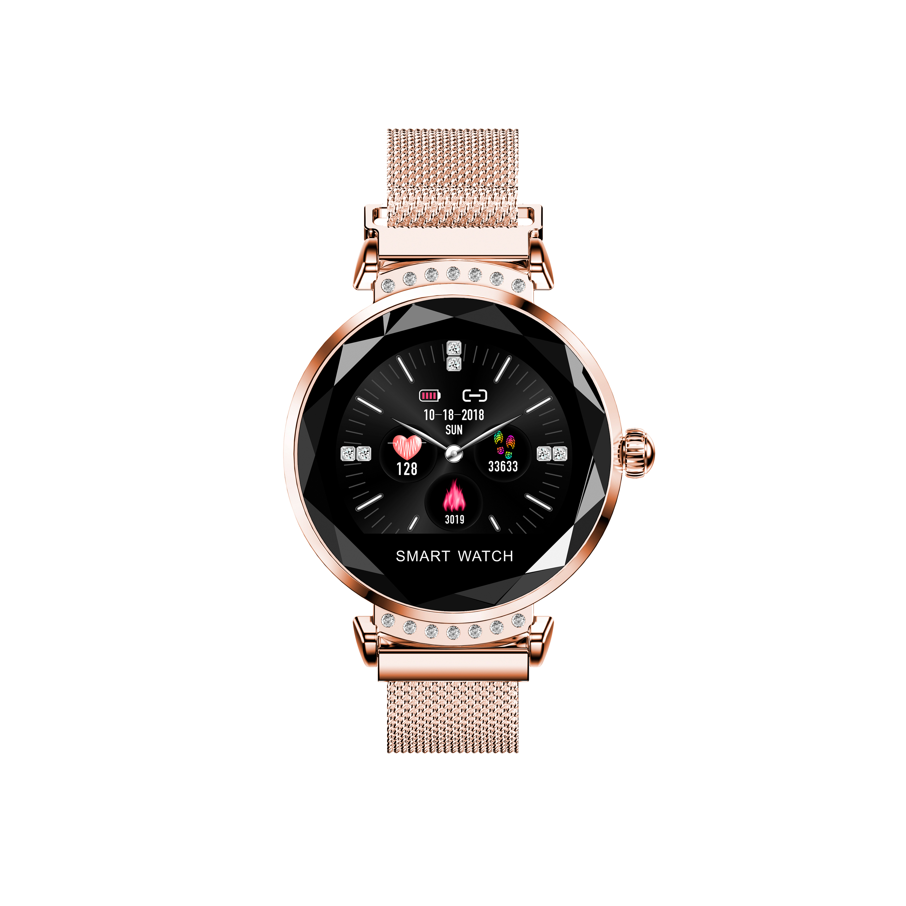 Reloj Bluetooth Watchuu Con Control Ovulacion Ip68 Cleopatra Dorado