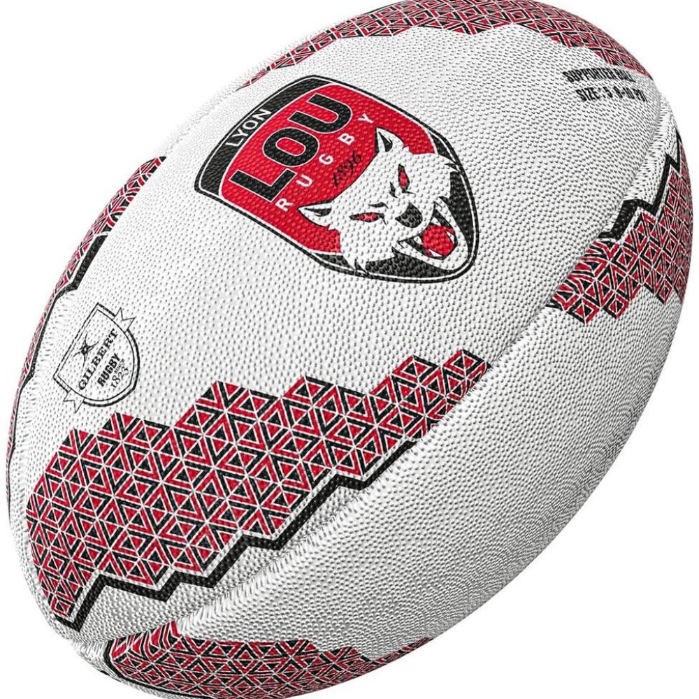 Balón De Rugby Gilbert Lyon Lou Supporter - blanco-rojo - 