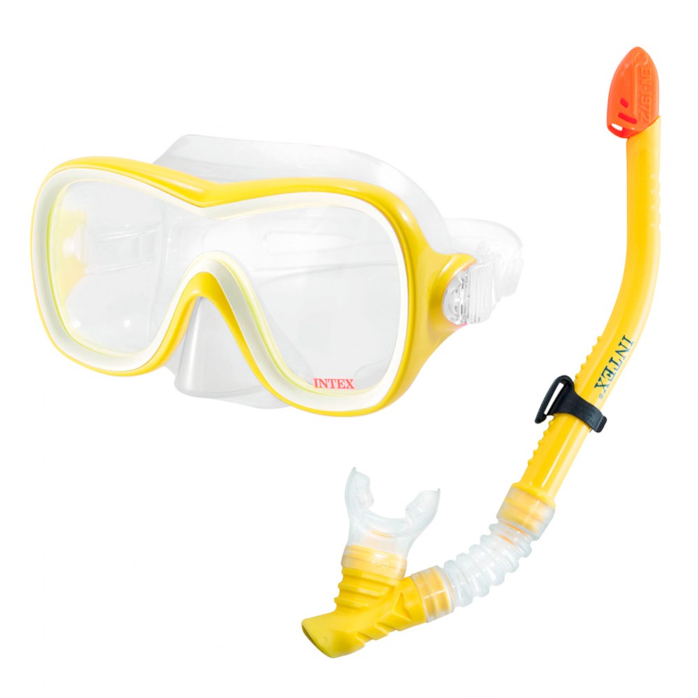 Kit Para Bucear Máscara Y Tubo Wave Rider Intex - amarillo - 