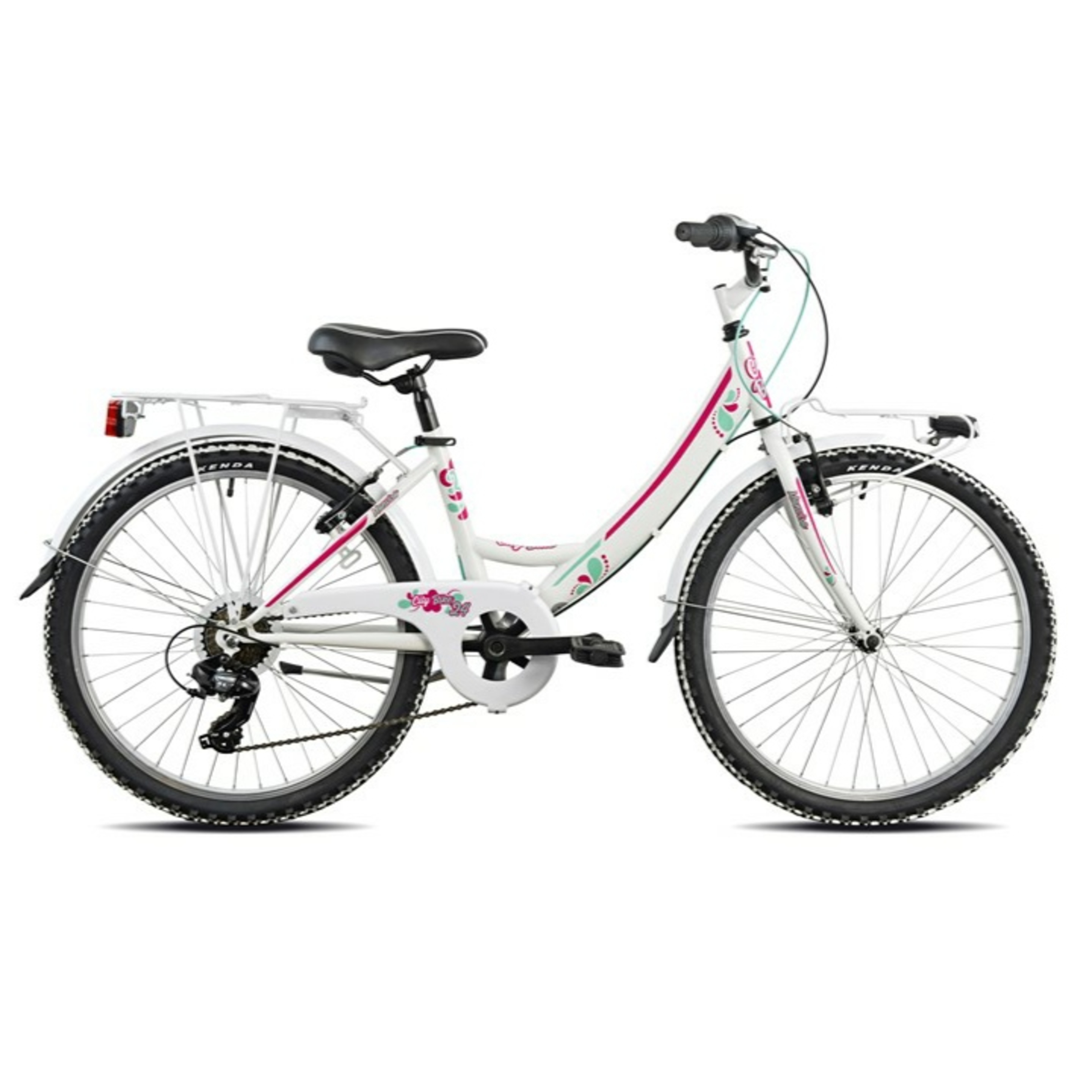 Bicicleta Paseo Monviso 4400d 24" Esperia 6v Blanco Y Rosa