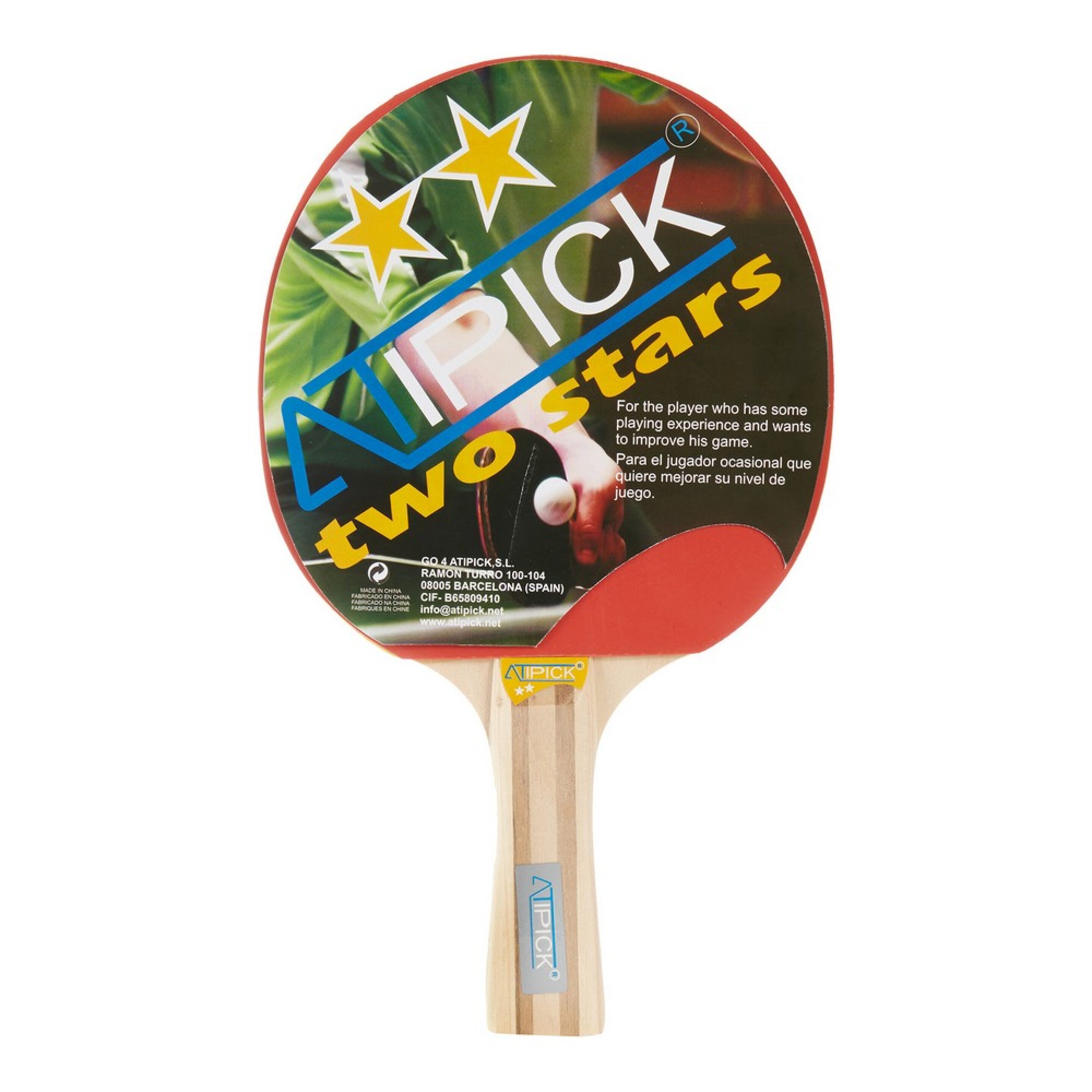 Raqueta De Ping Pong Atipick Rqp40400 Principiantes - rojo - 