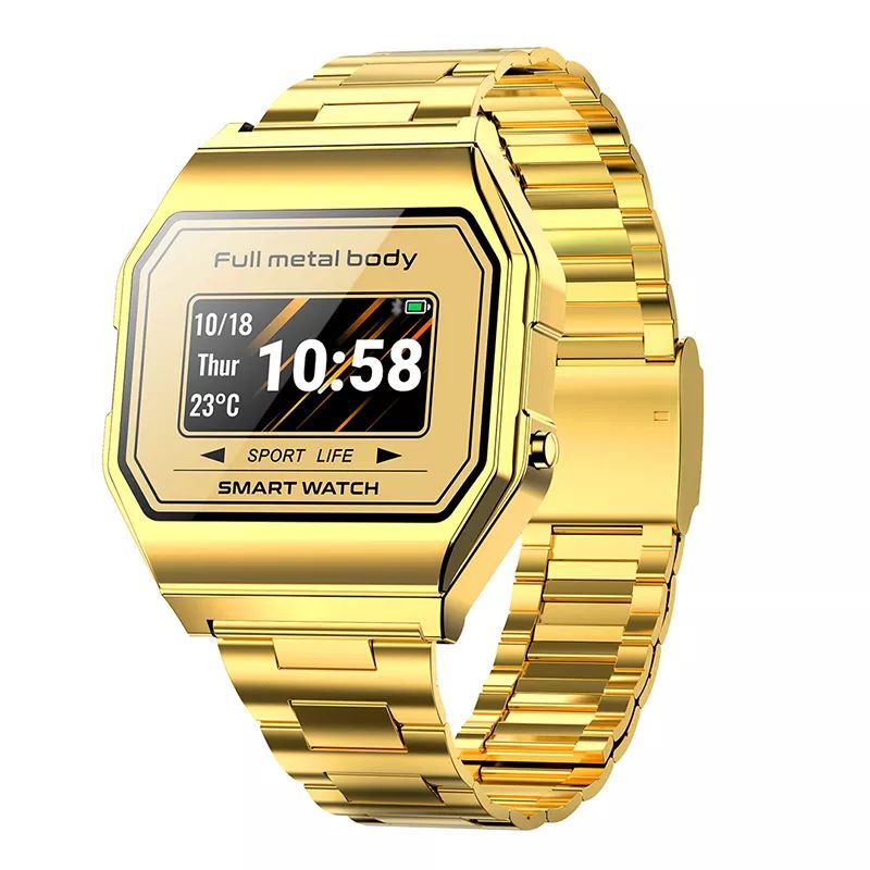 Smartwatch Kw18, 0.96'', Frequência Cardíaca 24/7, Calorias E Distância Percorrida, Modo Multidesportivo, Notificações: Chamada, Sms, Redes Sociais - Dourado - dorado - 