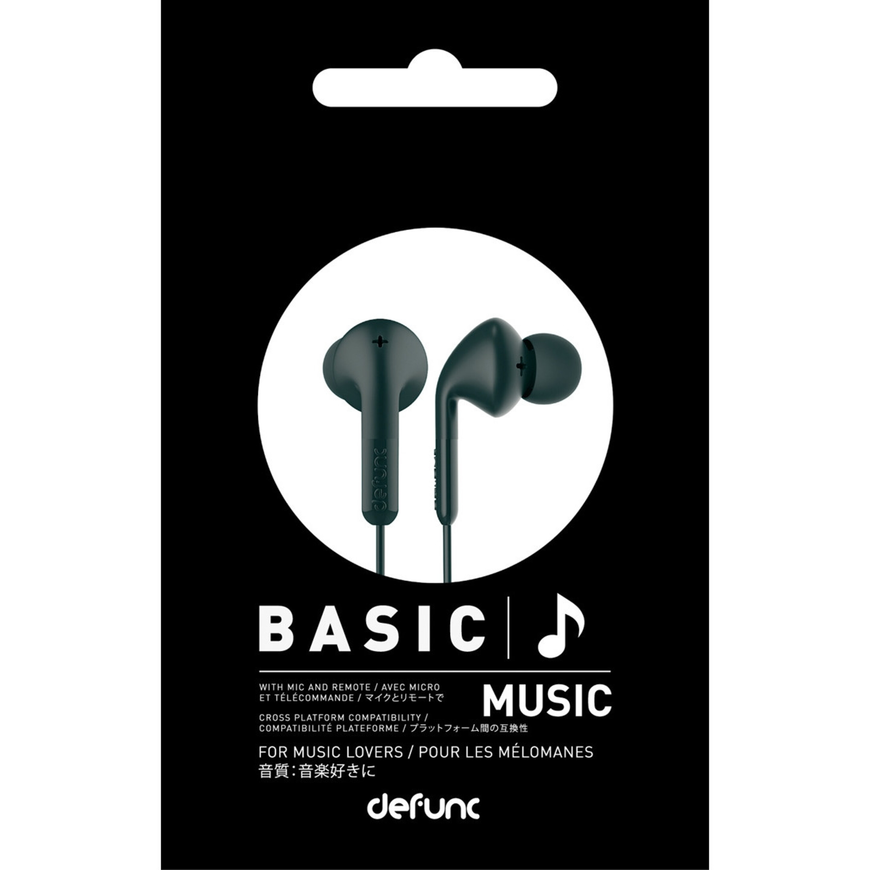 Auriculares Defunc Basic Music Con Cable Jack 3,5mm - Negro - Aur35  MKP