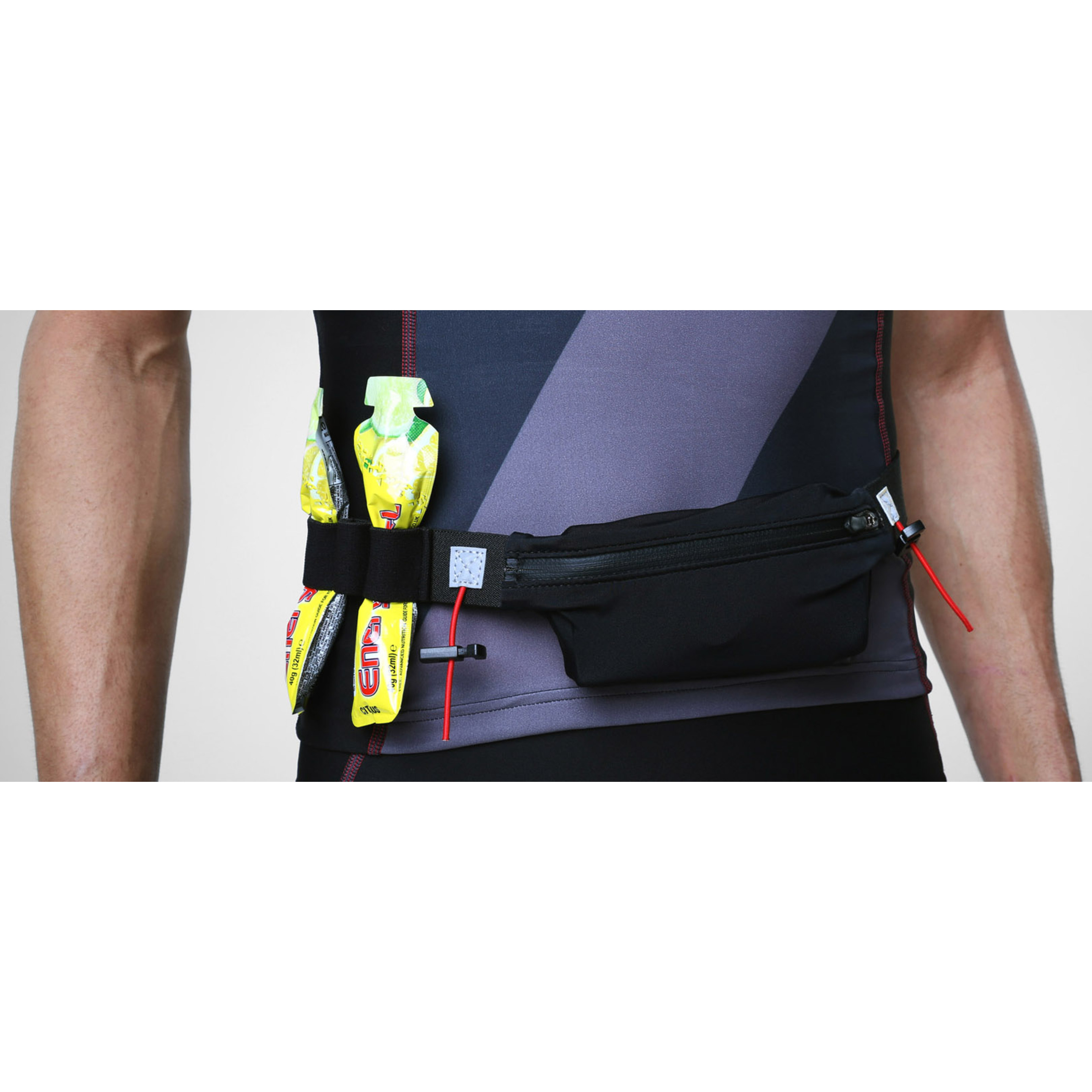 Cinturón Porta-dorsal Con Bolsa De Lycra Zone3 - Negro  MKP