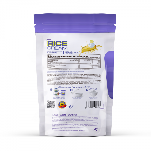 Rice Cream (crema De Arroz Precocida) - 2kg De Mm Supplements Sabor Pastel De Limón