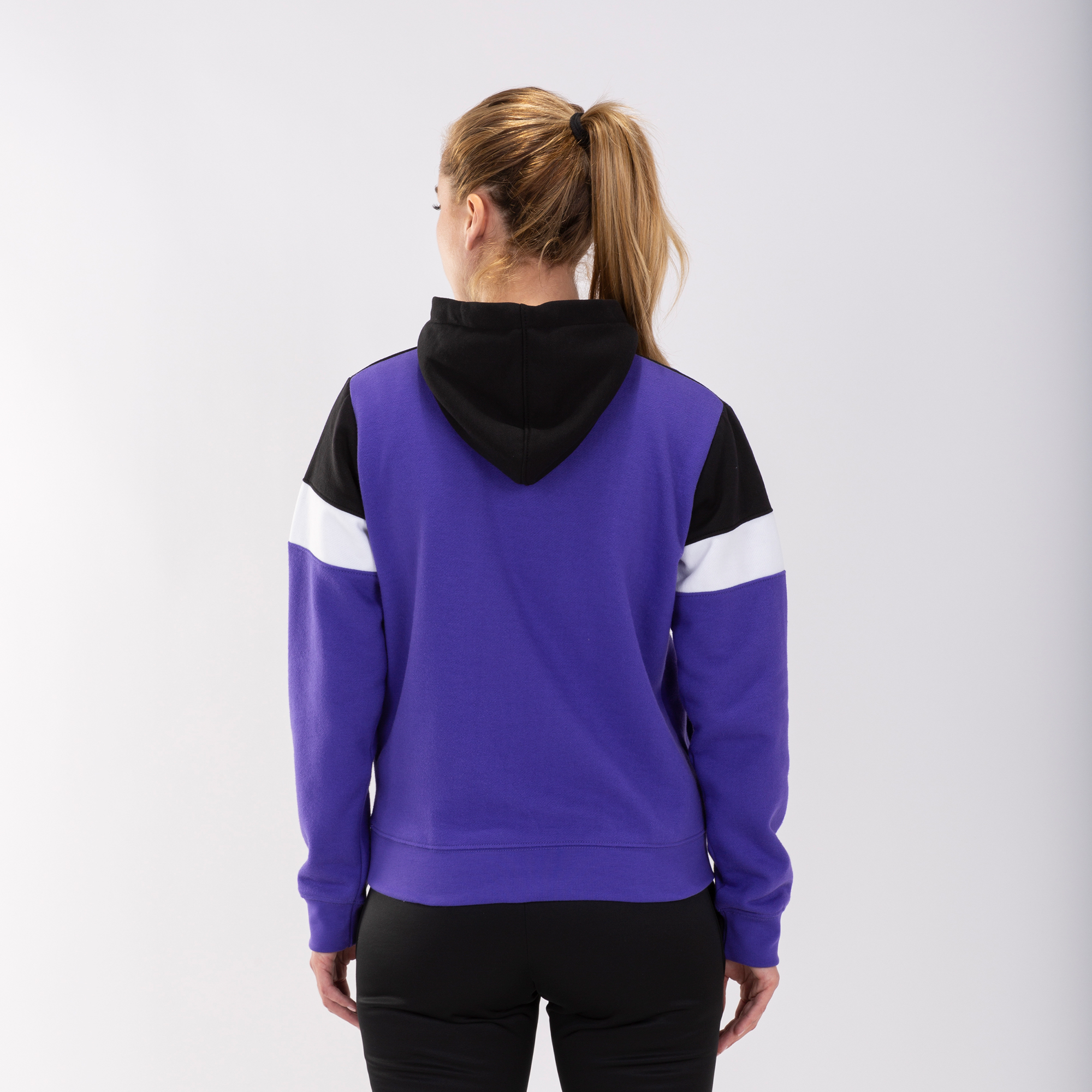 Sudadera Con Capucha Joma Crew Iv Morado Negro Blanco