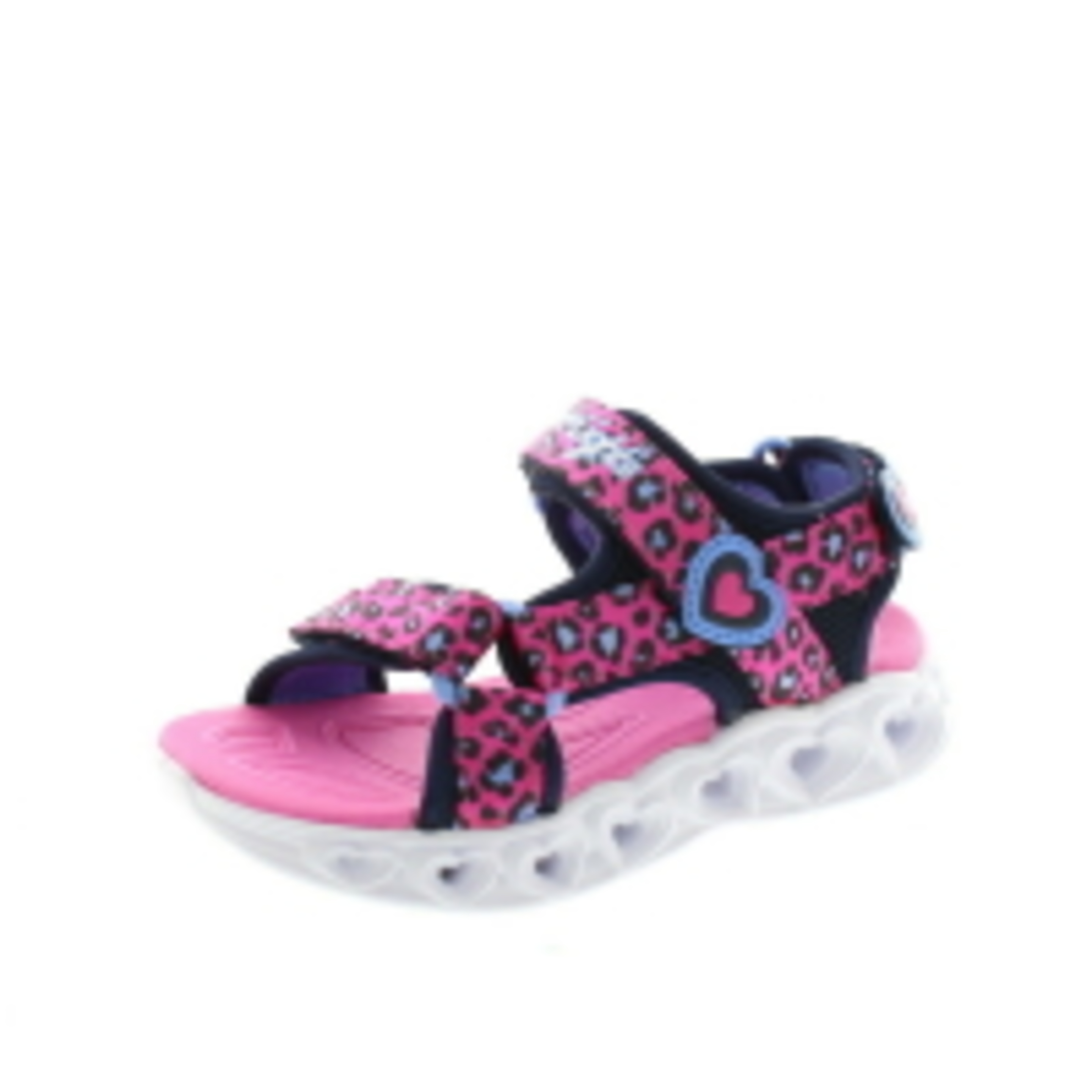 Sandália Girls S Lights Heart Savvy Cat Skechers (Cor-de-rosa/azul Quente)