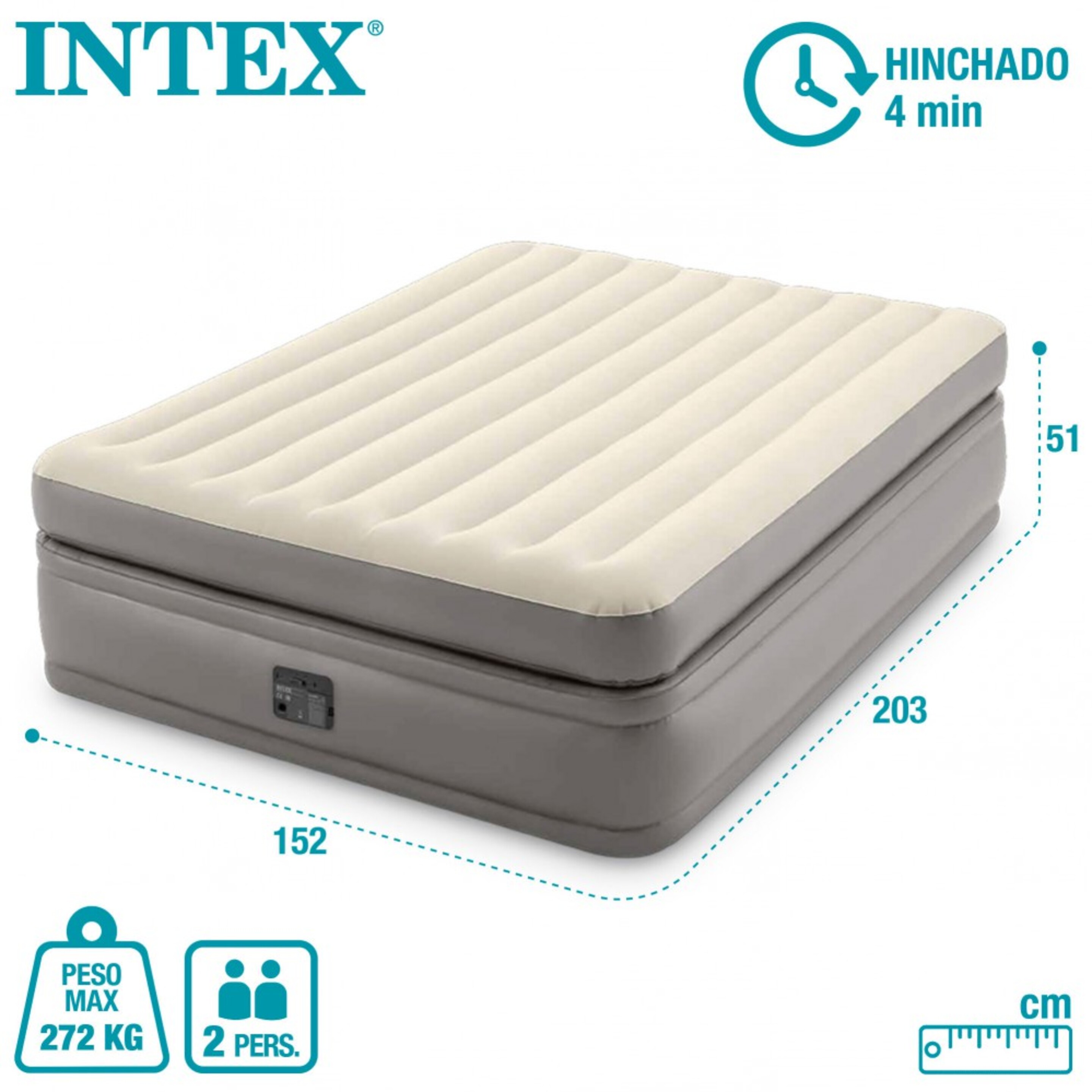 Colchón Inflable Doble Prime Comfort Elevated Intex