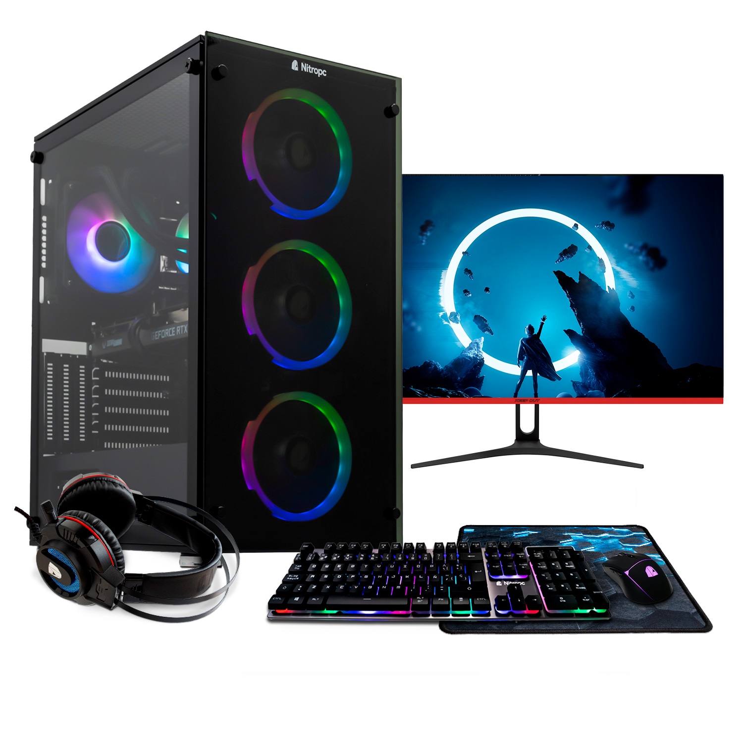 Pack Pc Gaming Nitropc Gold Plus - Ryzen 5 5600g, Gtx 1650 4g, 16g Ram, 512g M2, 1t Hdd - W11, Wi-fi