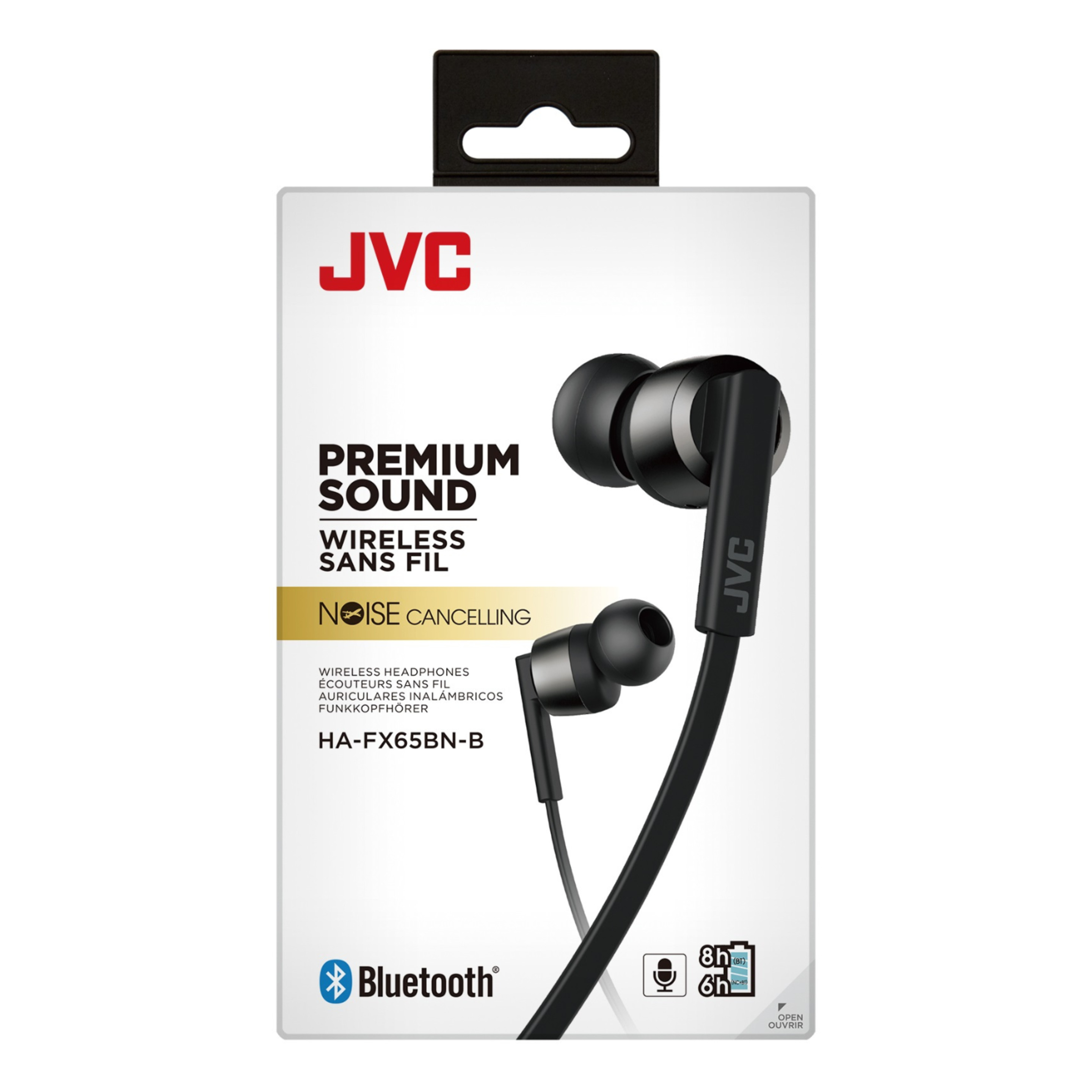 Auriculares Bluetooth, Noise Cancelling Jvc Ha-fx65bn-bu