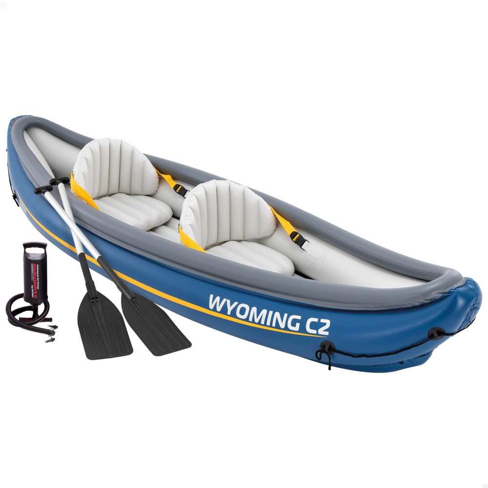 Kayak Hinchable 2 Plazas C/remos + Hinchador Wyoming C2 Intex - azul - 
