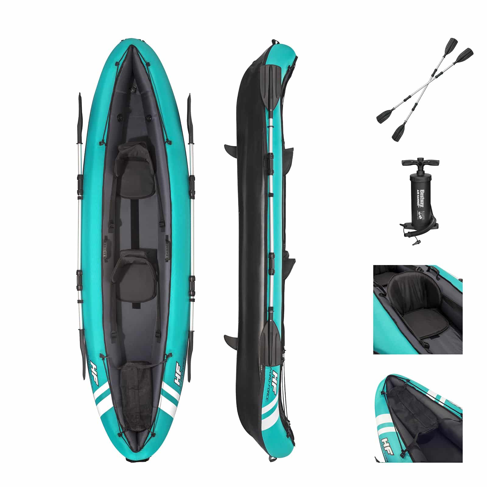 Kayak Hinchable Bestway Hydro-force Ventura 2 Personas + Accesorios - azul - 