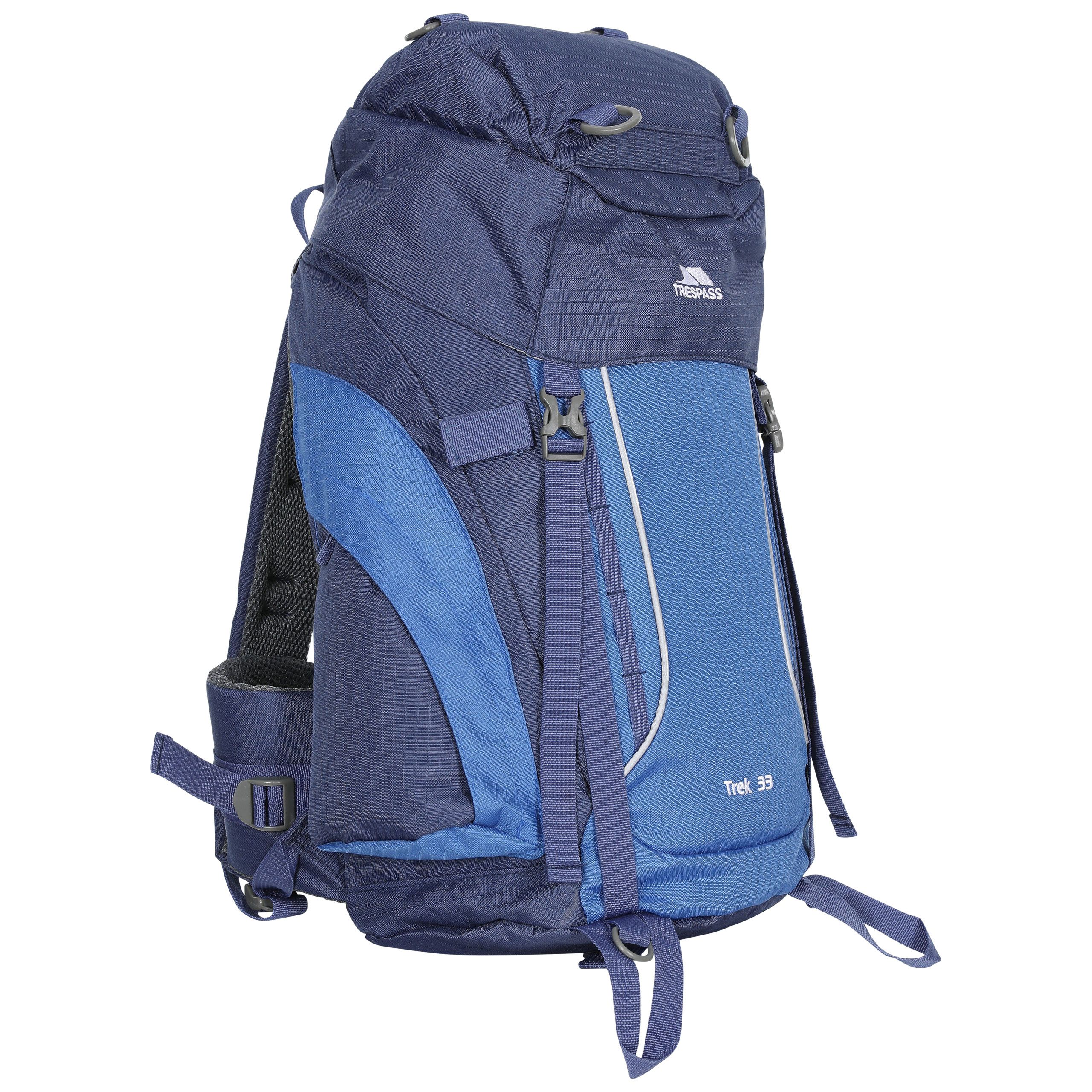 Mochila De Acampada / Hiking Modelo 33 (33 Litros) Acampada / Camping Trespass Trek (azul Eléctrico)
