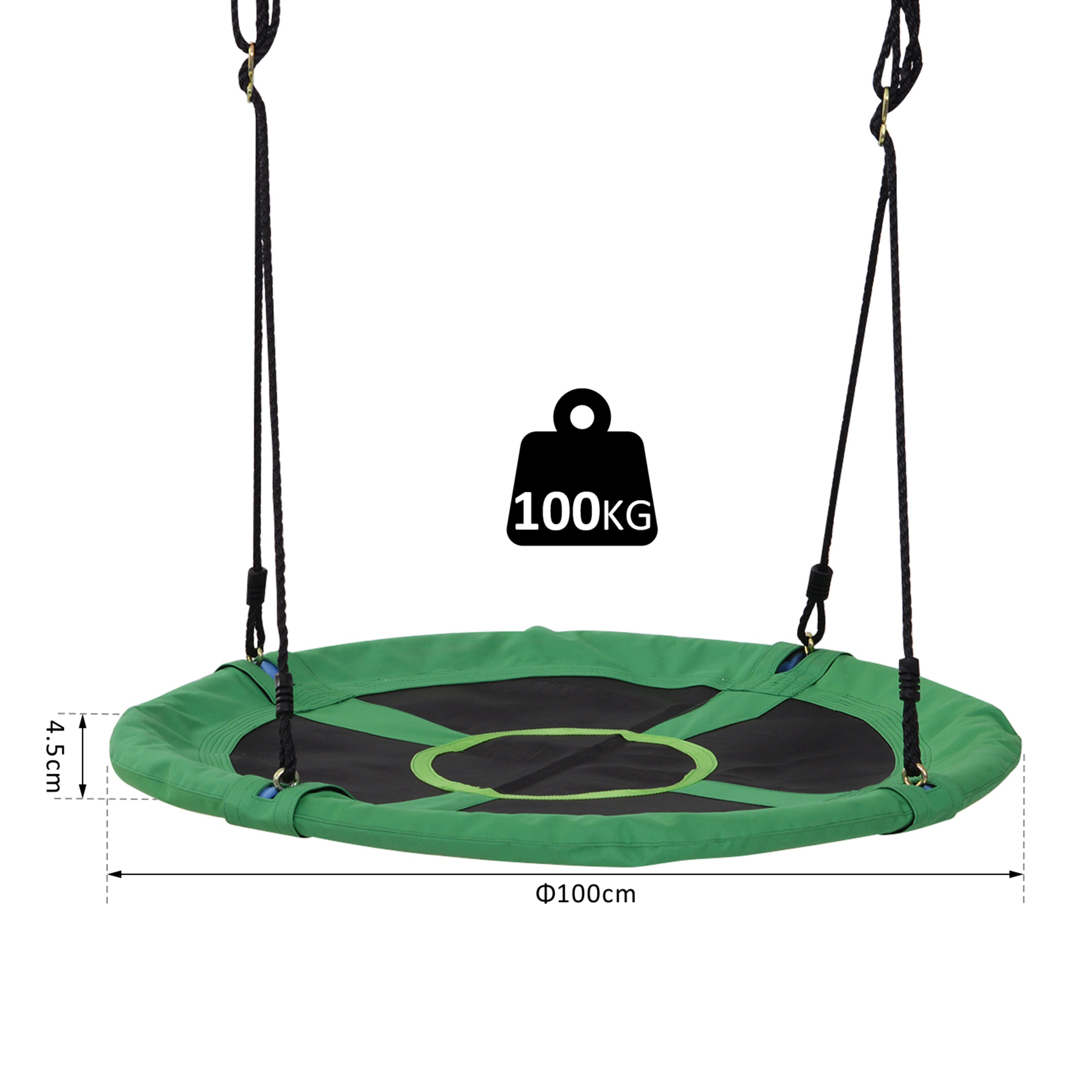 Homcom® Columpio Nido Infantil Columpio De árbol Forma Redonda Columpio Para Niños Carga 100kg Jardí