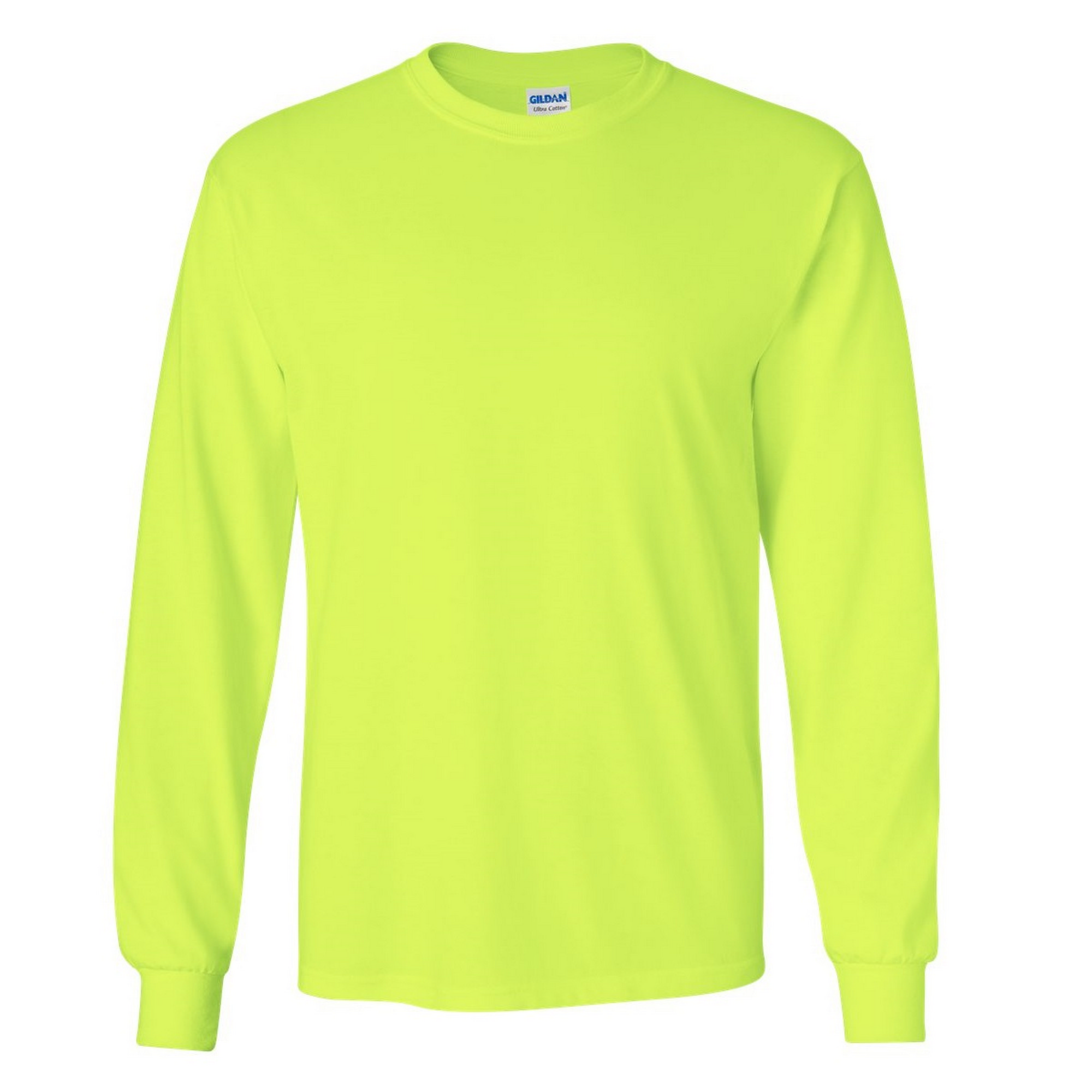 Camiseta Básica De Manga Larga Gildan - verde-fluor - 