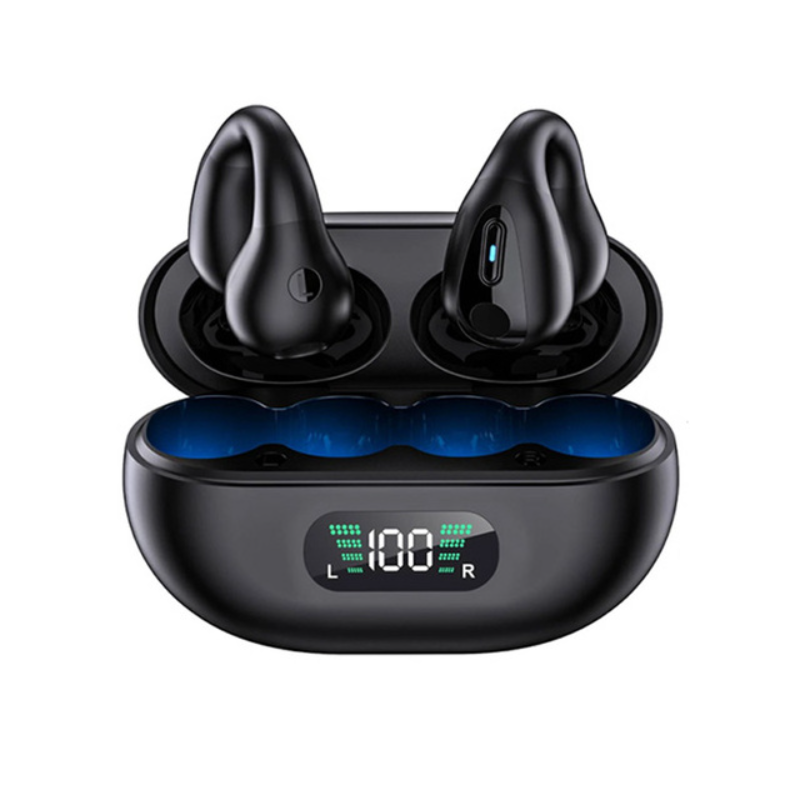 Mini Auriculares Inalámbricos Smartek Deportivos Bluetooth 5.3 Conducción Ósea Con Clip Oreja - negro - 