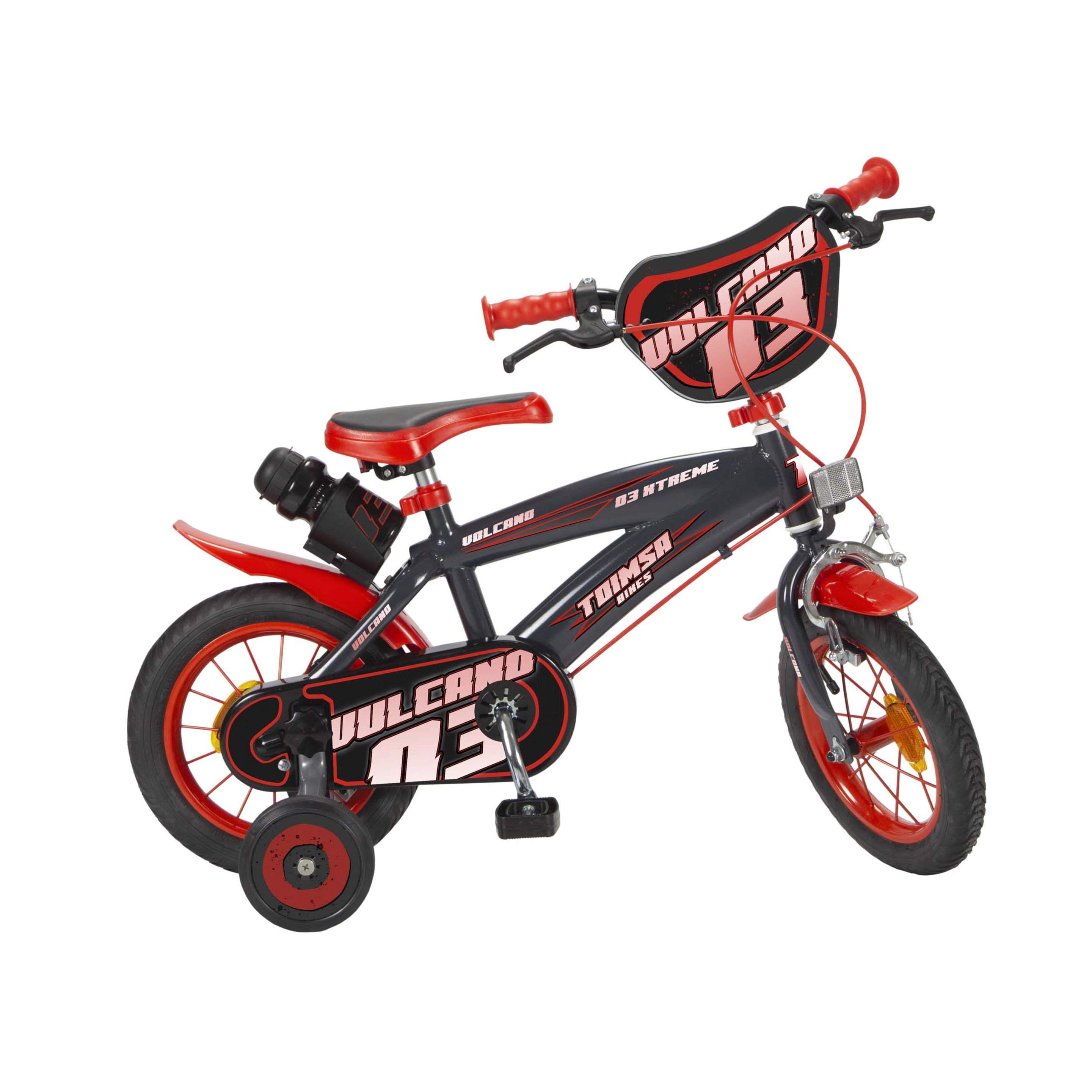 Bicicleta Para Crianças 12" Vulcano Toimsa - gris-rojo - 