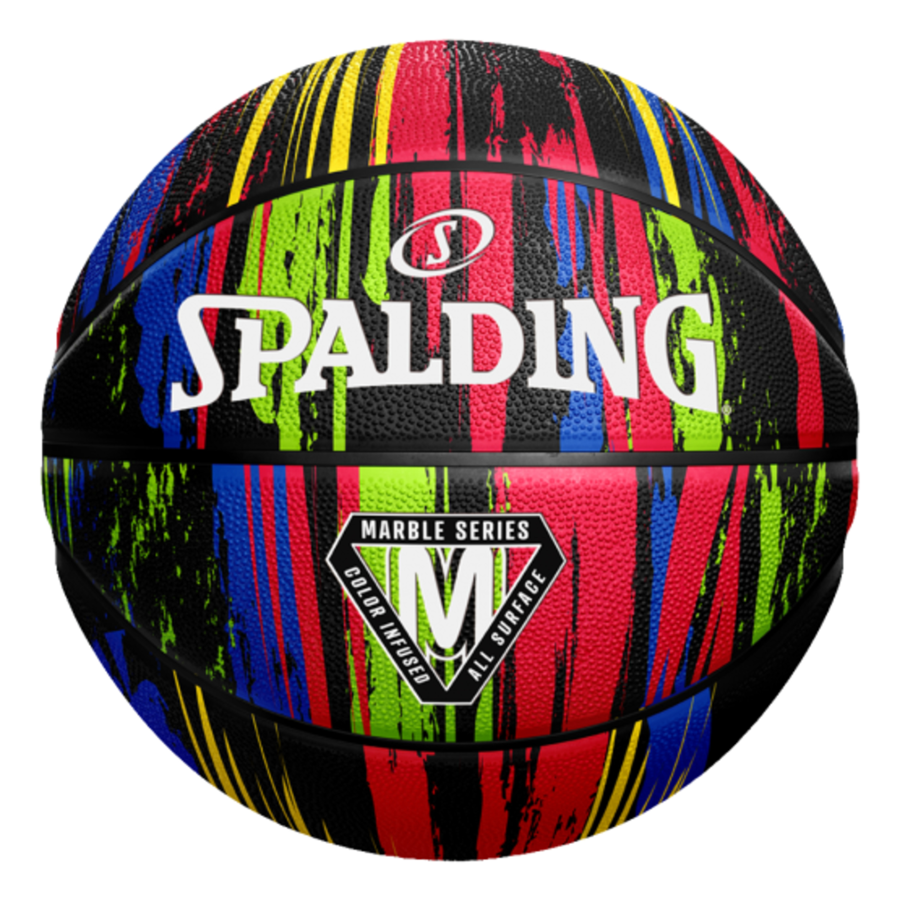 Balón De Baloncesto Spalding Marble Series Black-rainbow Sz5