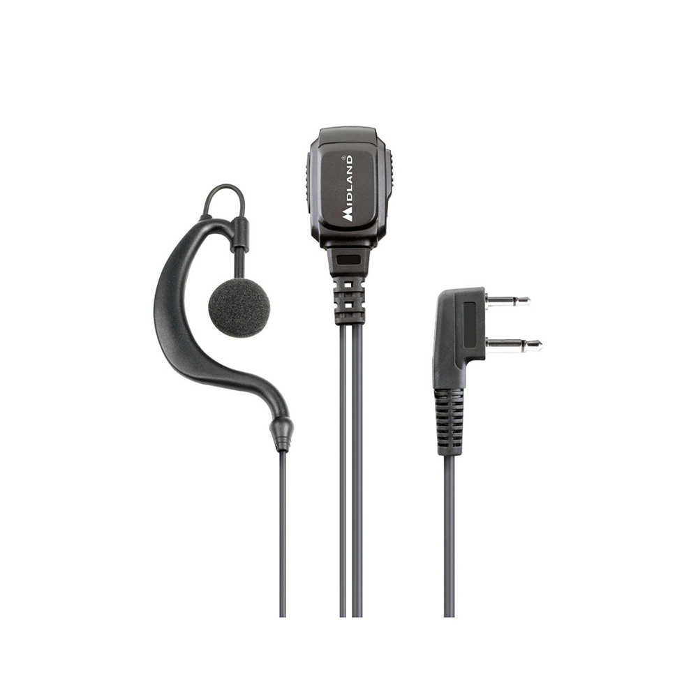 Micrófono Auricular Regulable Vox/ptt Ma21/l Pro Midland - negro - 