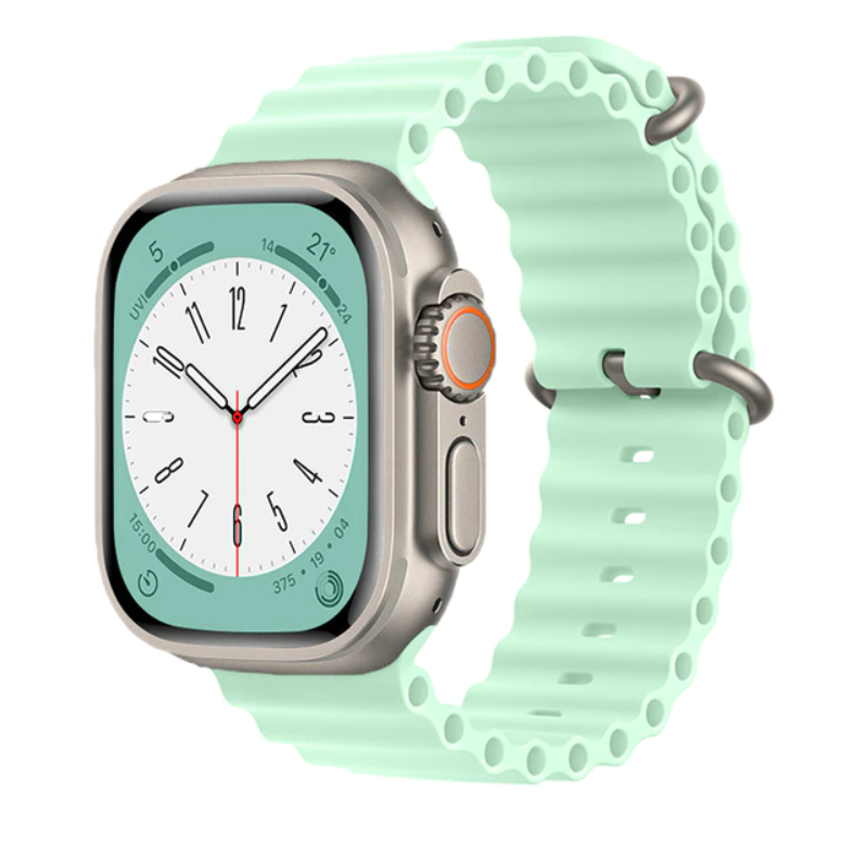 Correa De Silicona Compatible Con Apple Watch 42/44/45/49mm Smartek Smtk-ocean - verde - 
