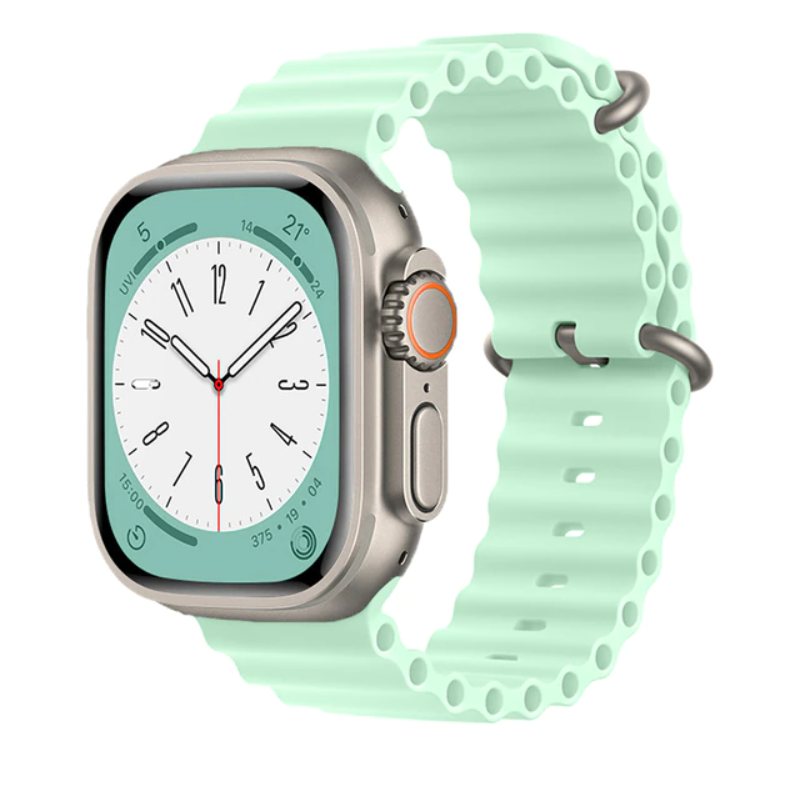 Pulseira De Silicone Compatível Com Apple Watch 42/44/45/49mm Verde Claro