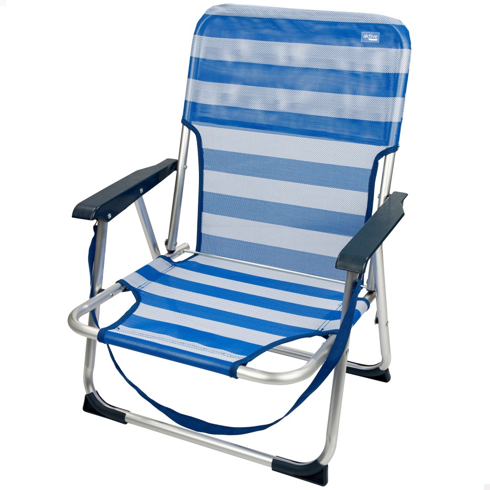 Cadeira Dobrável Fixa Alumínio Aktive Beach - Marinheiro - azul - 