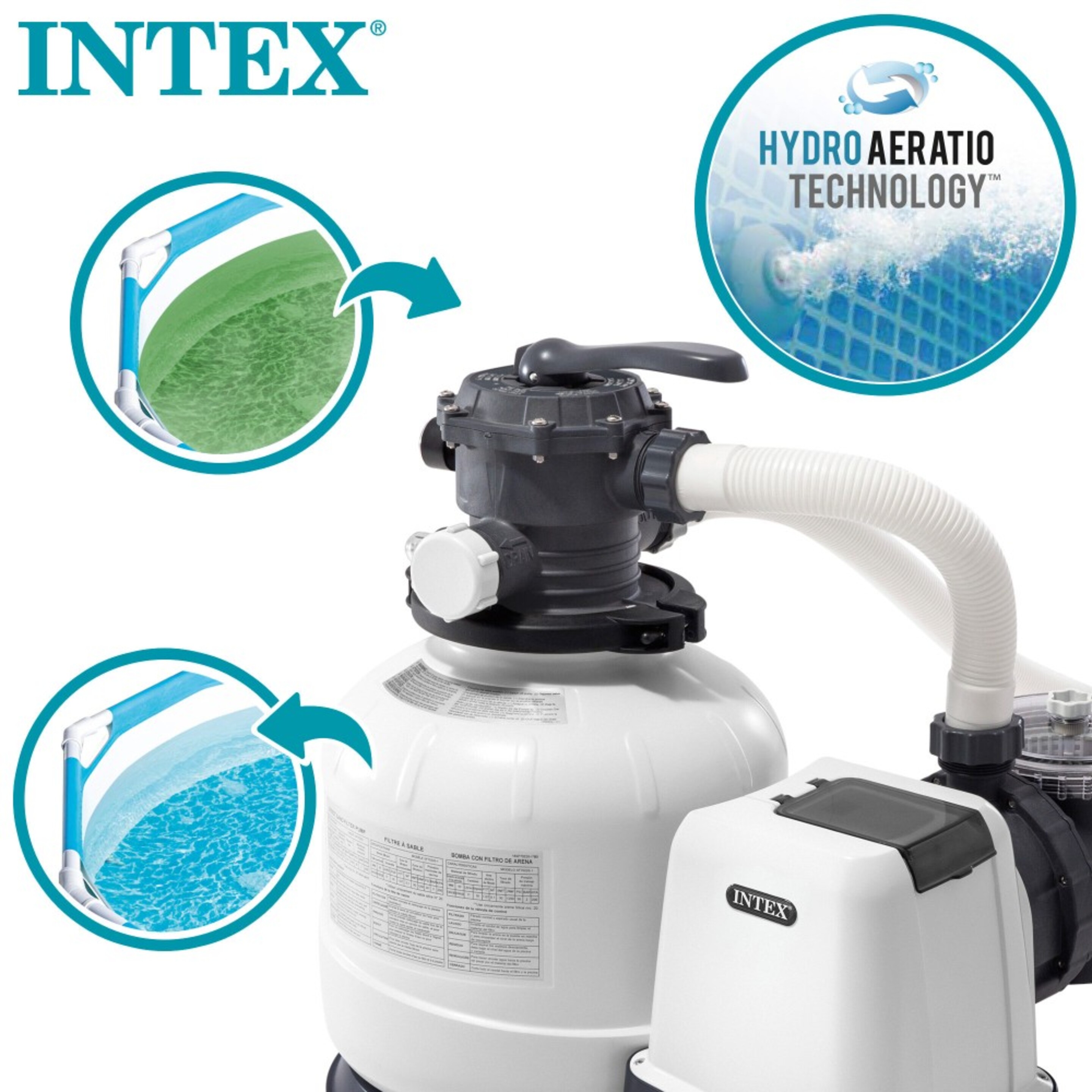 Depuradora Arena Intex Krystal Clear 10.500 Litros/hora 0,60 Hp