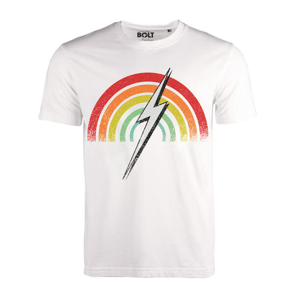 Camiseta De Manga Corta Lightning Bolt Rainbow  Eco Tee - Confort Y Calidad Portuguesa  MKP