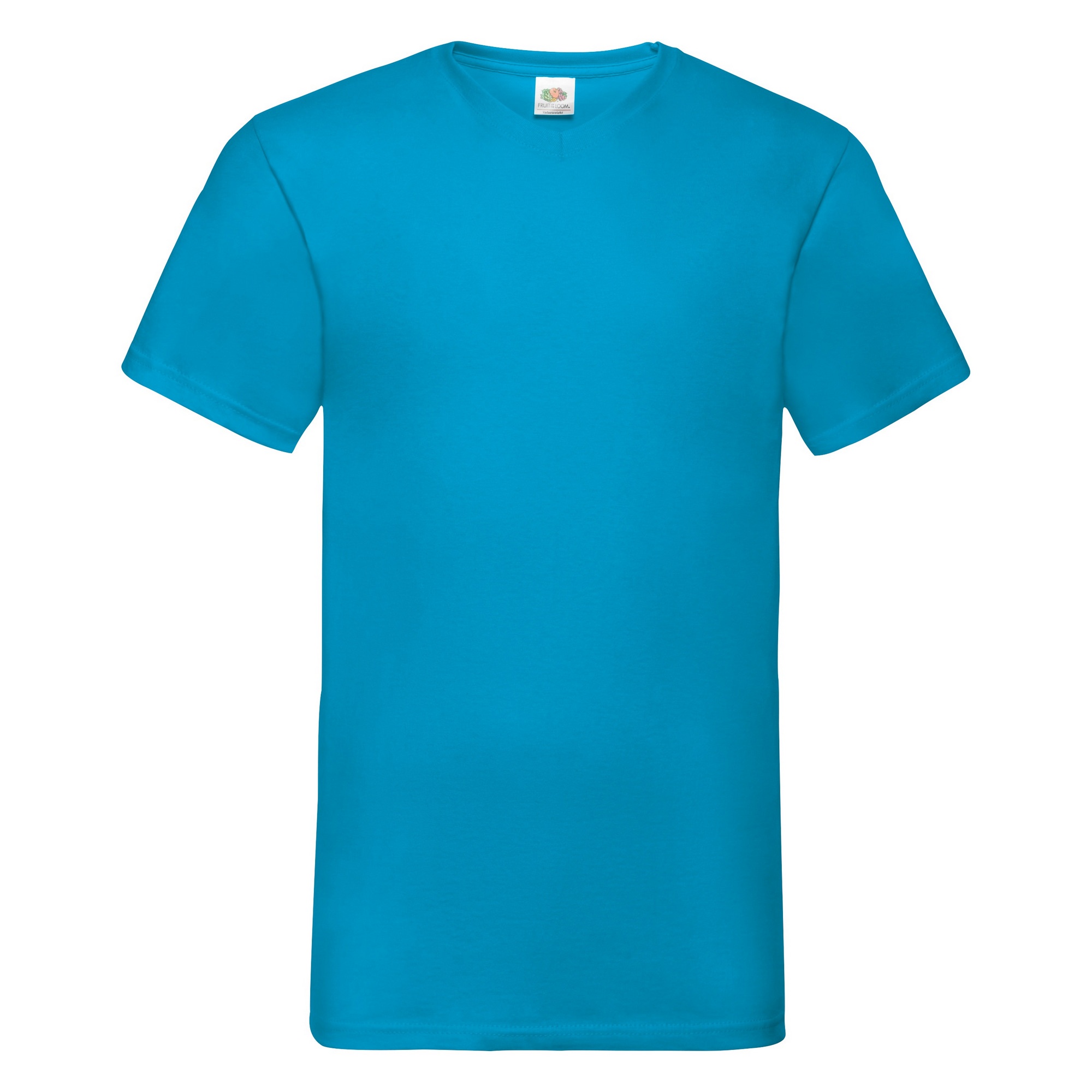 Camiseta Básica De Pico De Manga Corta Fruit Of The Loom - azul - 