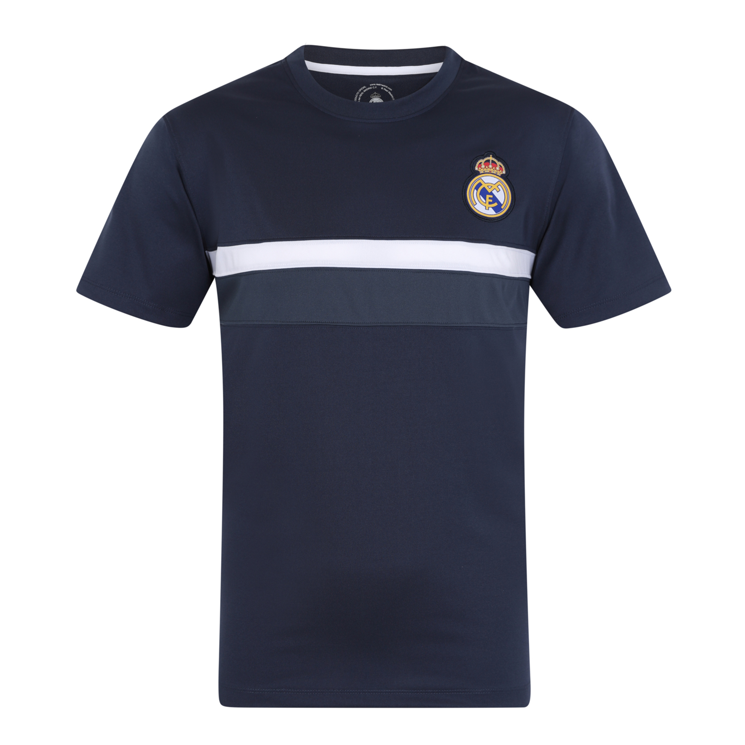 Real Madrid - Camiseta Oficial Entrenamiento Poliéster - Niño - Azul Marino Cuello De Pico - 10 Años