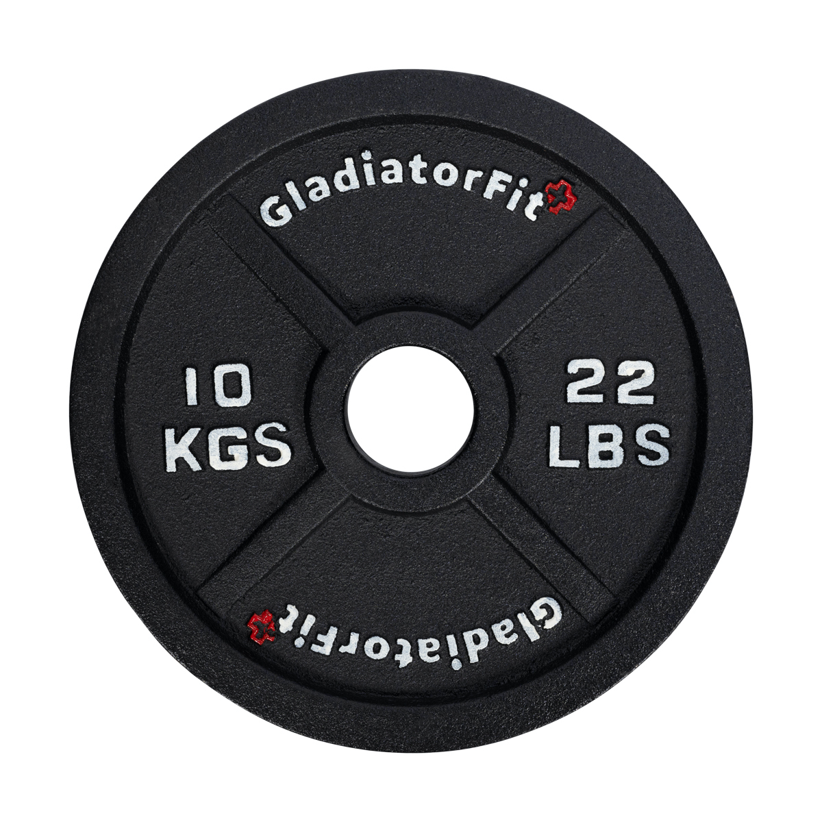 Disco Olímpico De Hierro Fundido Negro Ø 51mm Gladiatorfit | 10 Kg
