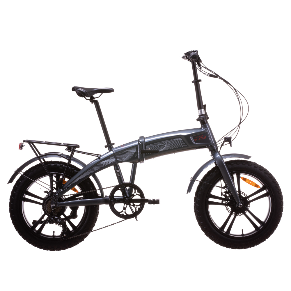 Bicicleta Elétrica 20” Raspador Dobrável De Alumínio E-bike Bateria De Retenção De Gordura 36v 250w - gris - 