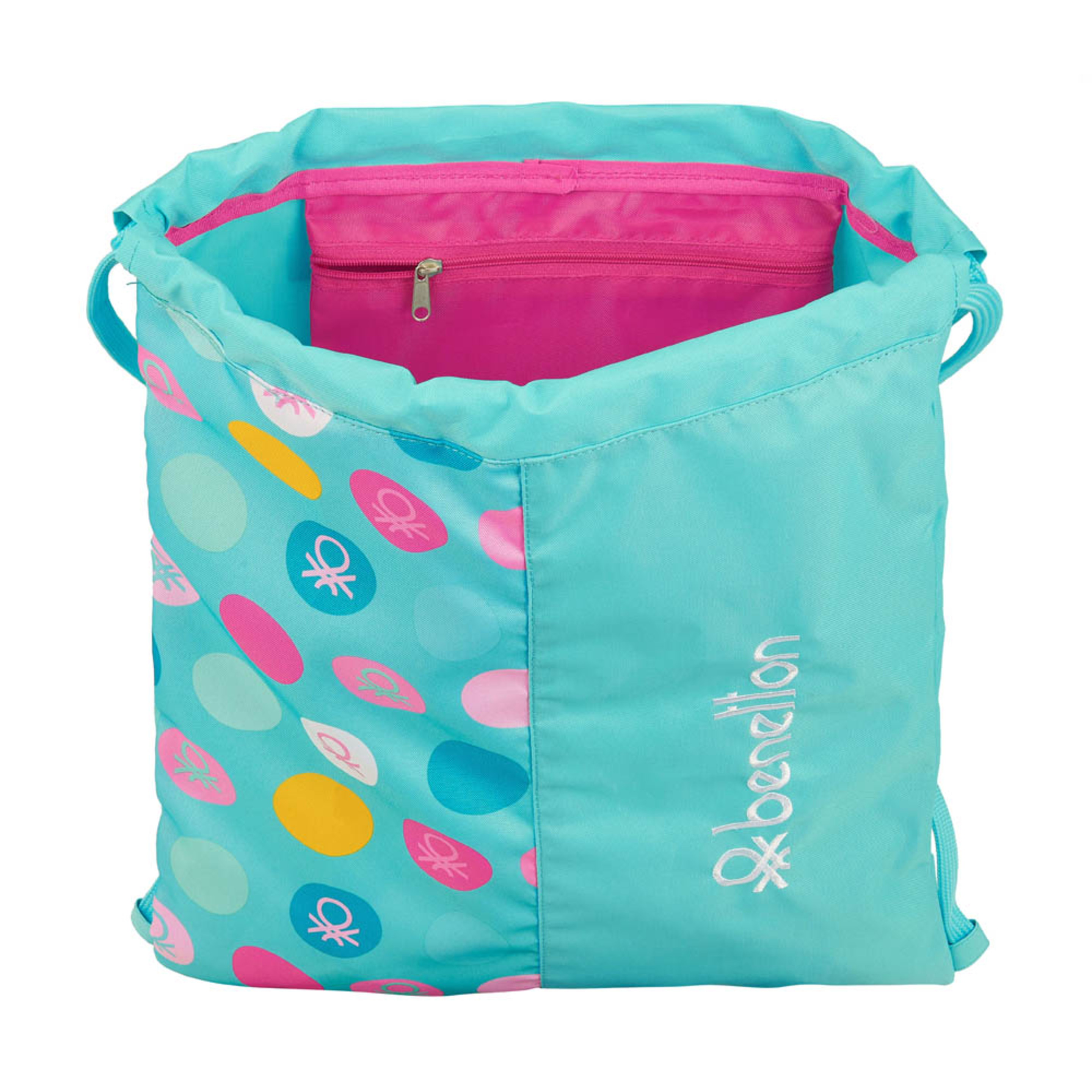 Gymsack Benetton Topos Turquesa