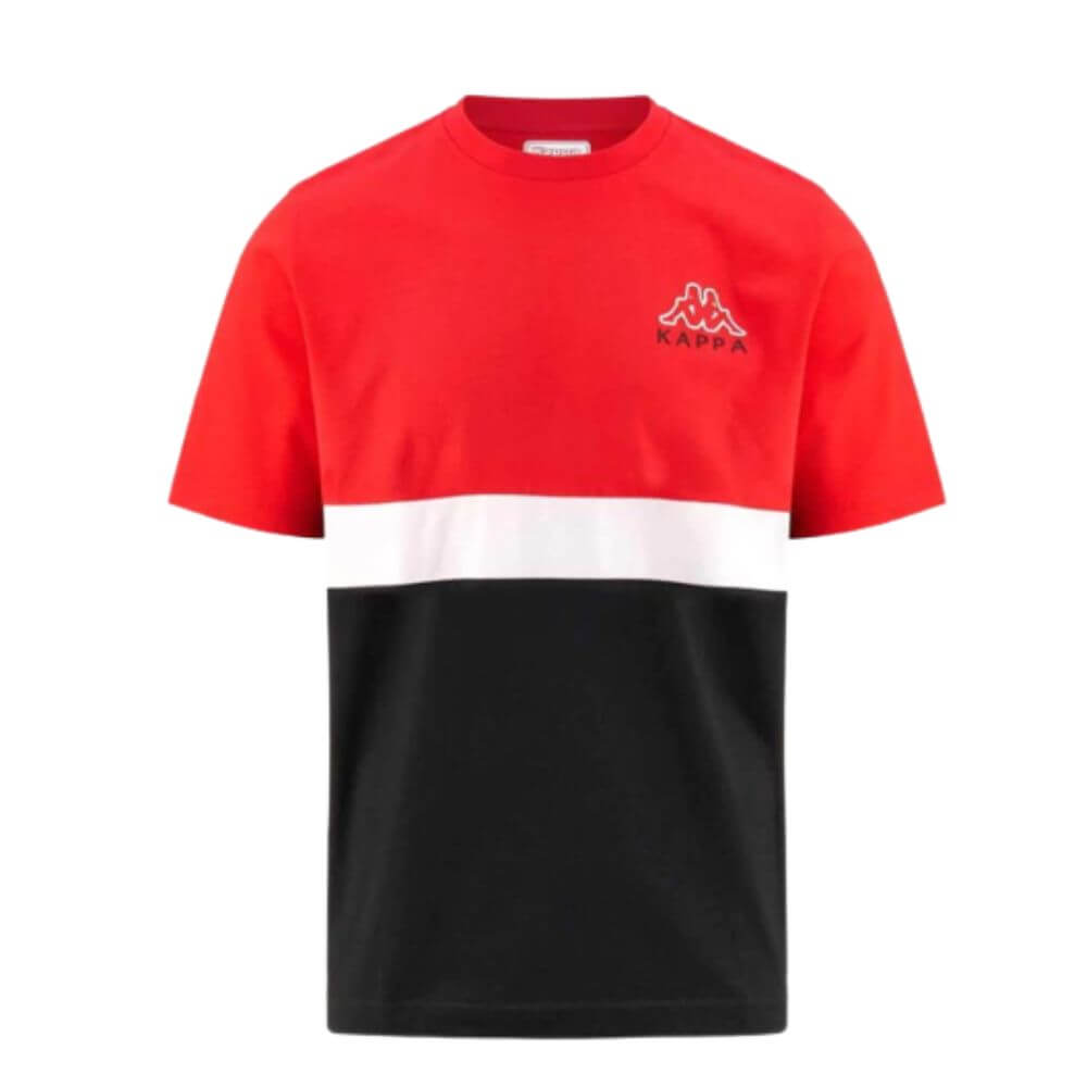 T-shirt Em Algodão De Fitness Homem Kappa Eloi. Preto/vermelho - rojo-negro - 