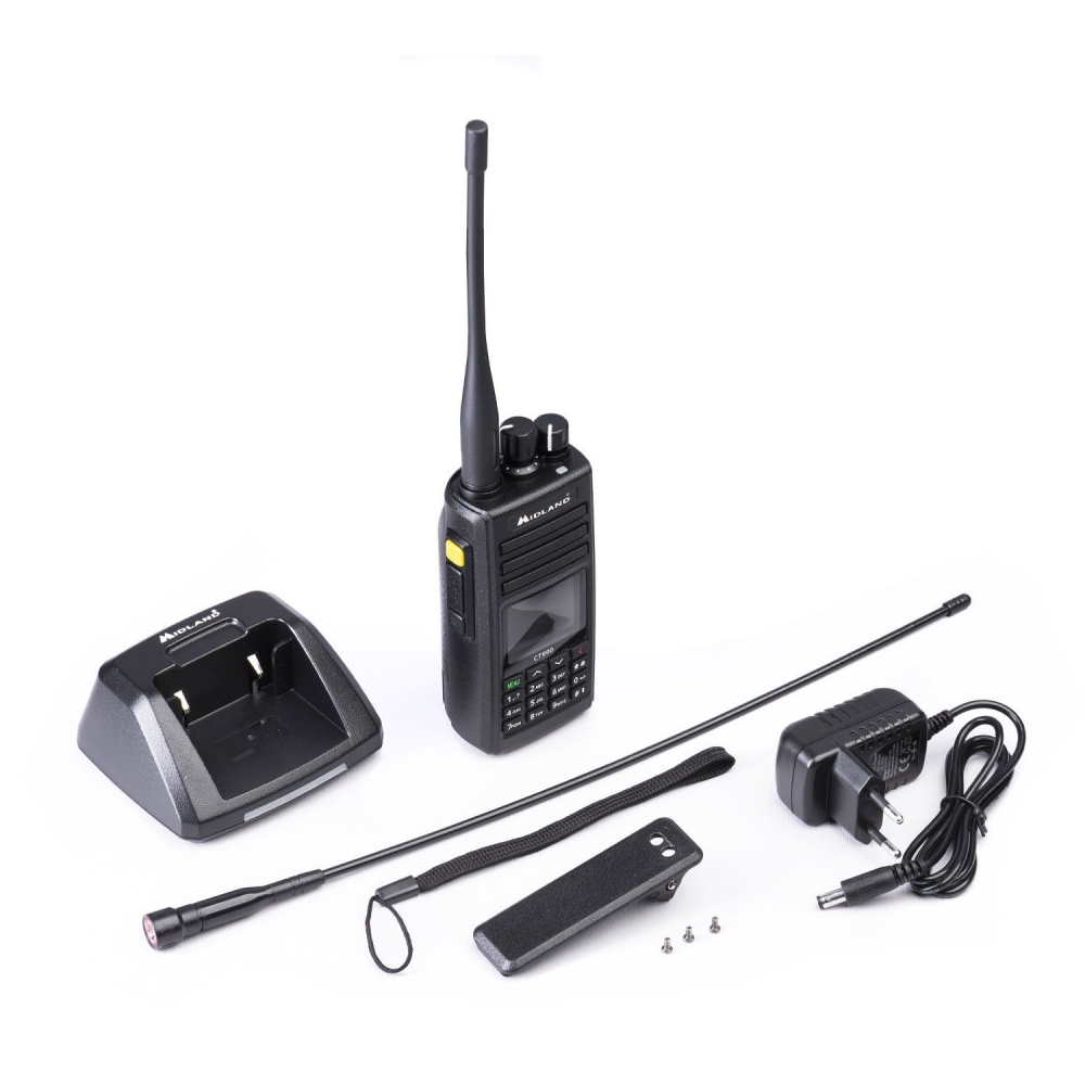 Micrófono Auricular Regulable Vox/ptt Ma21/lk Pro Midland - Con 257 Canales Y Pantalla Lcd  MKP