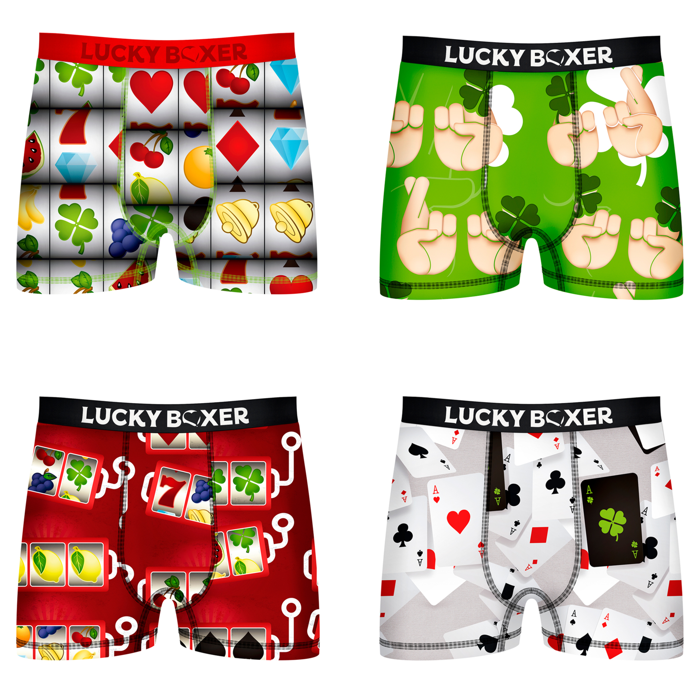 Pack 4 Cuecas Lucky Boxer - multicolor - 