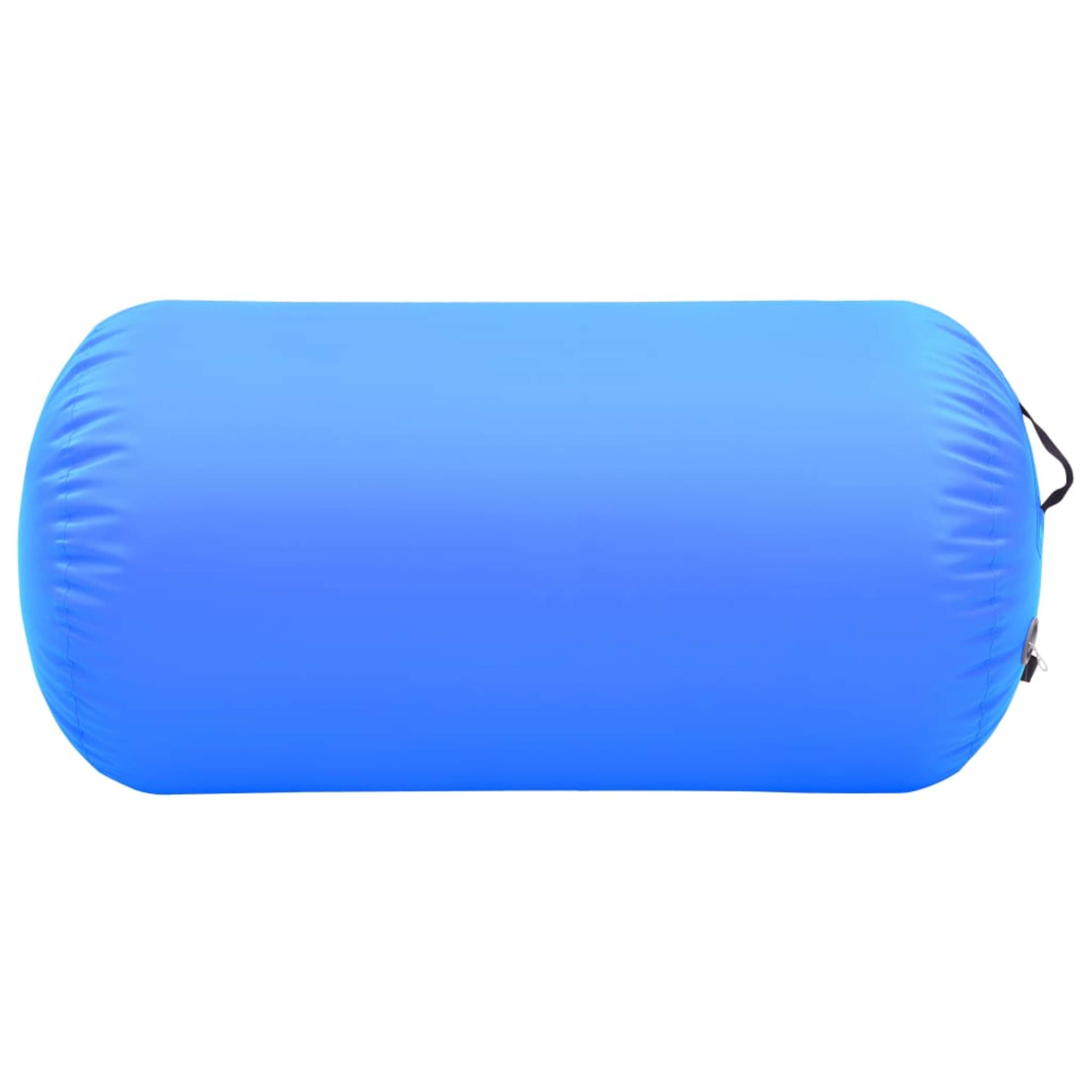 Vidaxl Rolo De Ginástica/yoga Insuflável Com Bomba 120x90 Cm Pvc Azul