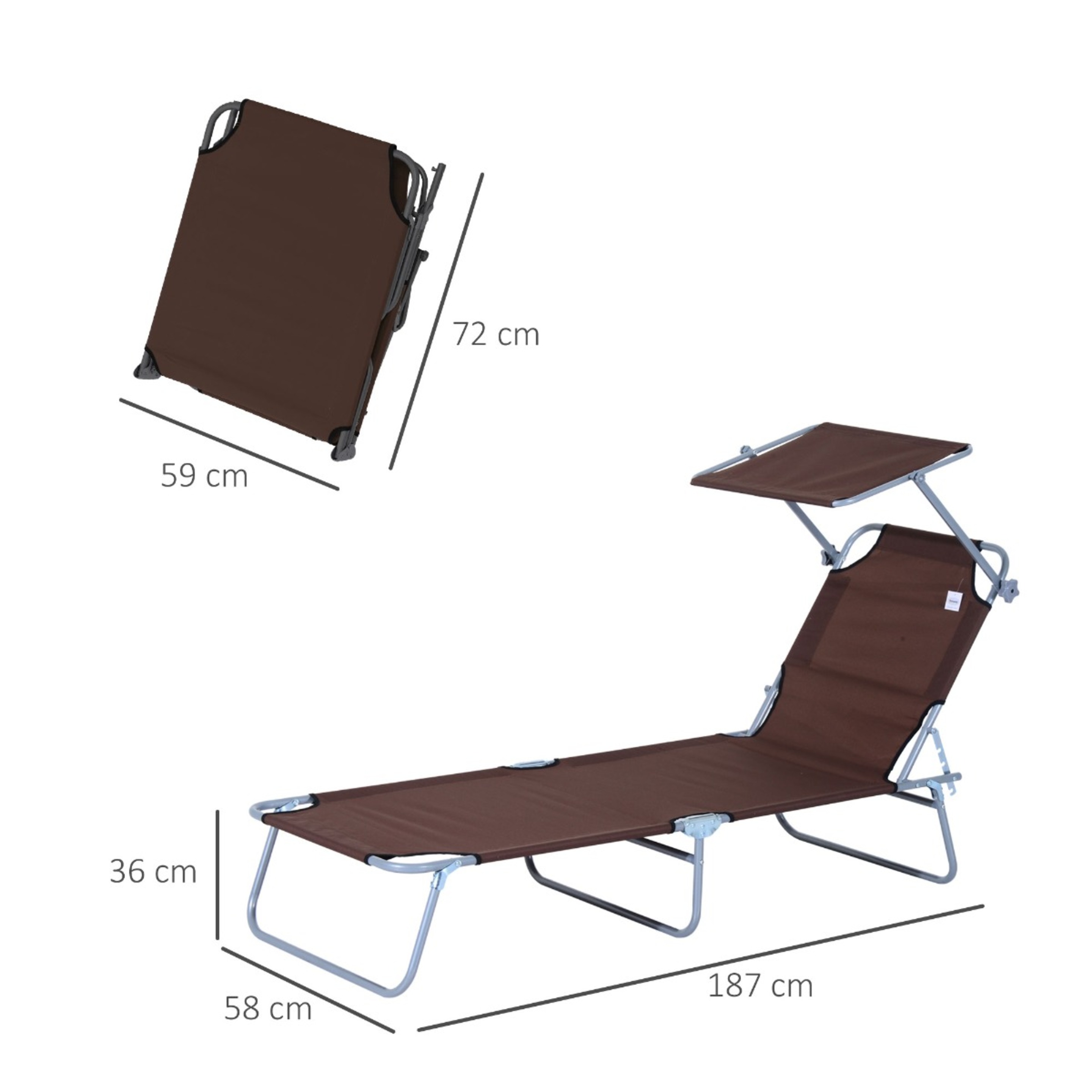 Tumbona Plegable Outsunny 84b-001bn