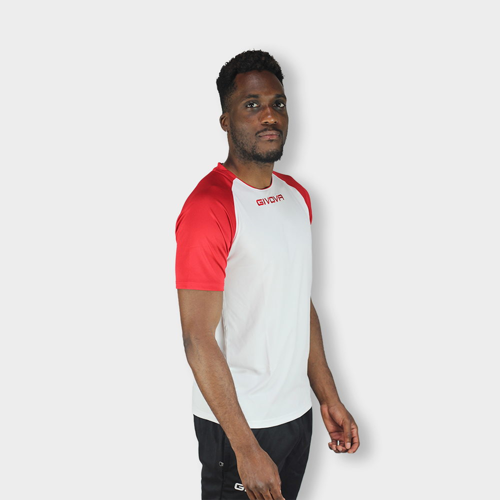 Camisa De Futebol De Poliéster Givova Capo Branca/vermelha