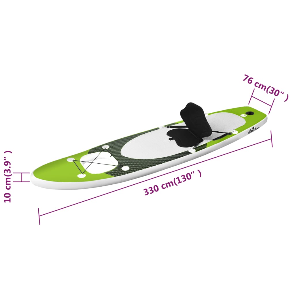 Set De Tabla De Paddle Surf Hinchable Vidaxl 330x76x10 Cm