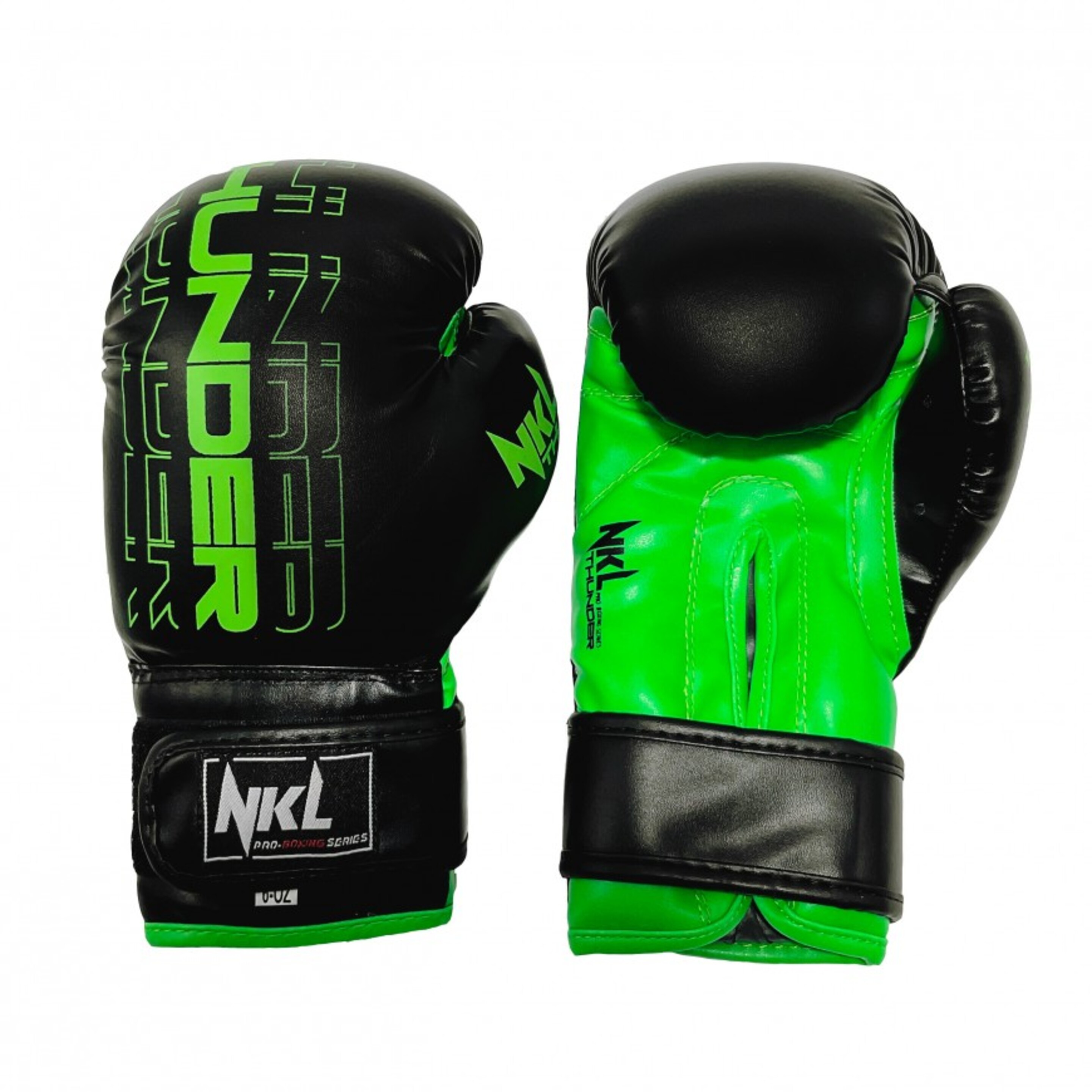 Luvas De Boxe Nkl Thunder - negro-verde - 