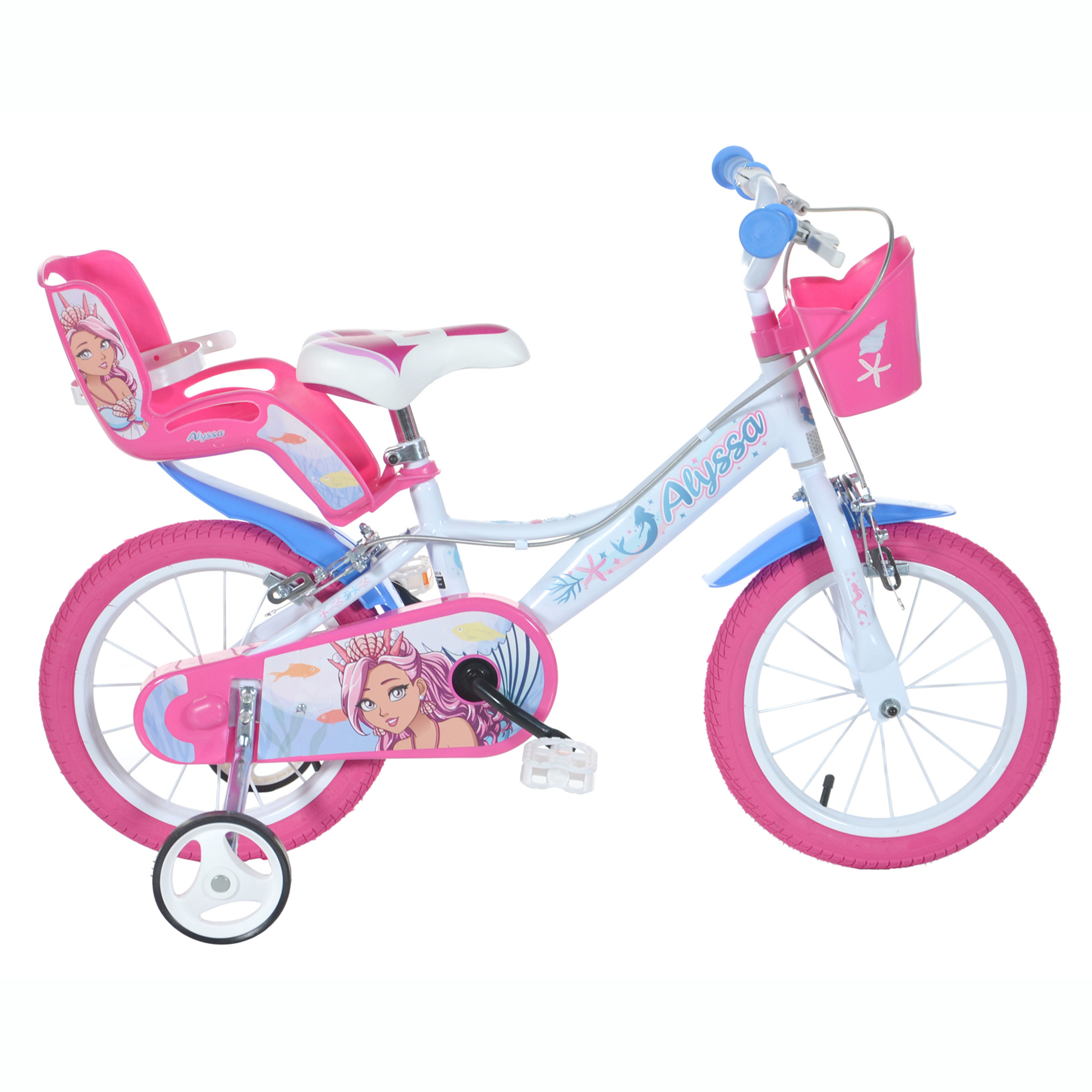 Bicicleta 16 Pulgadas Sirena 5-7 Años - blanco-rosa - 