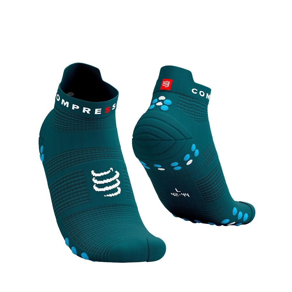 Meias De Corrida Pro Racing Socks V4.0 Low Green Compressport - verde - 