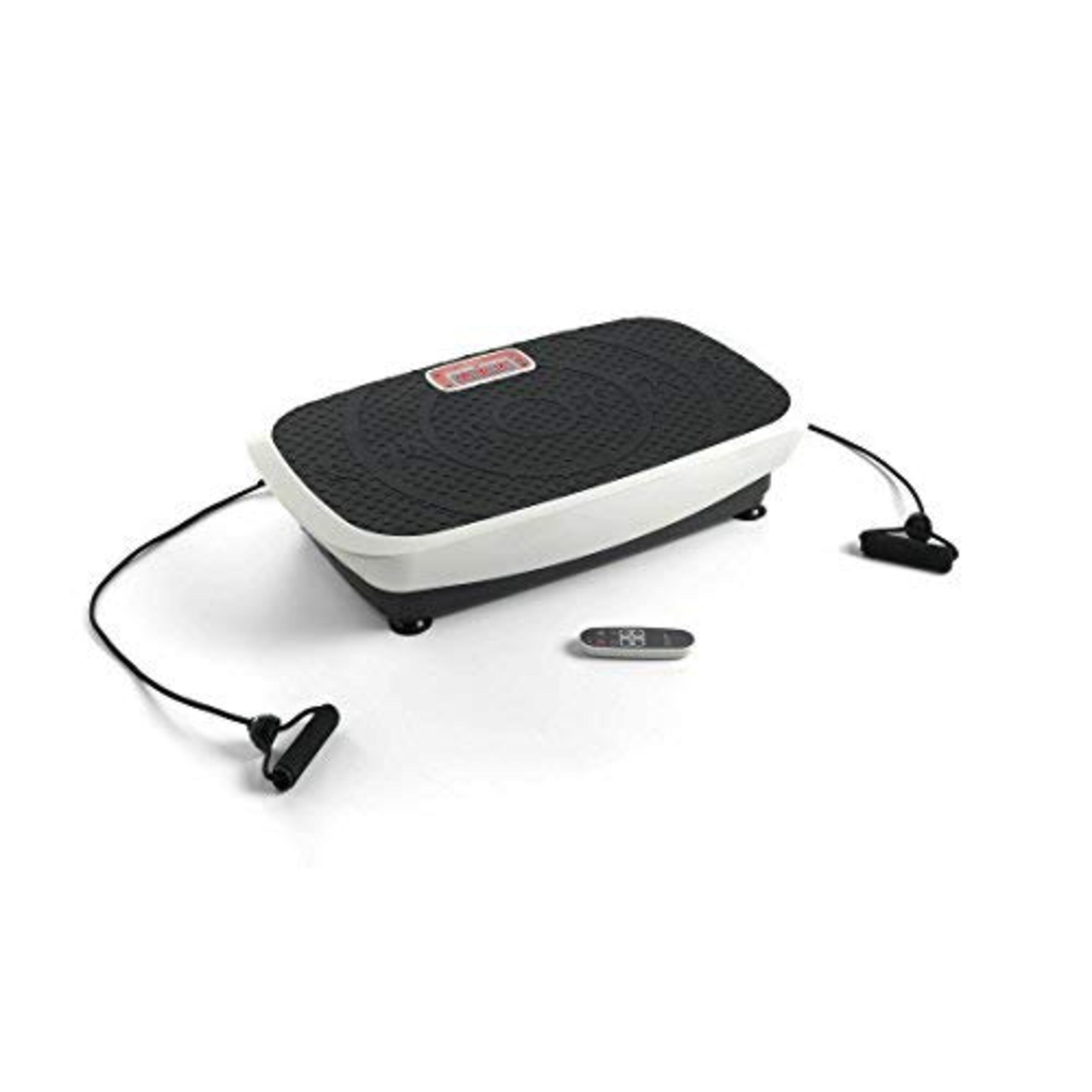 Ecode Plataforma Vibratória Oscilante Body Plate 3000, 50 Níveis, Monitor De Frequência Cardíaca - negro-blanco - 