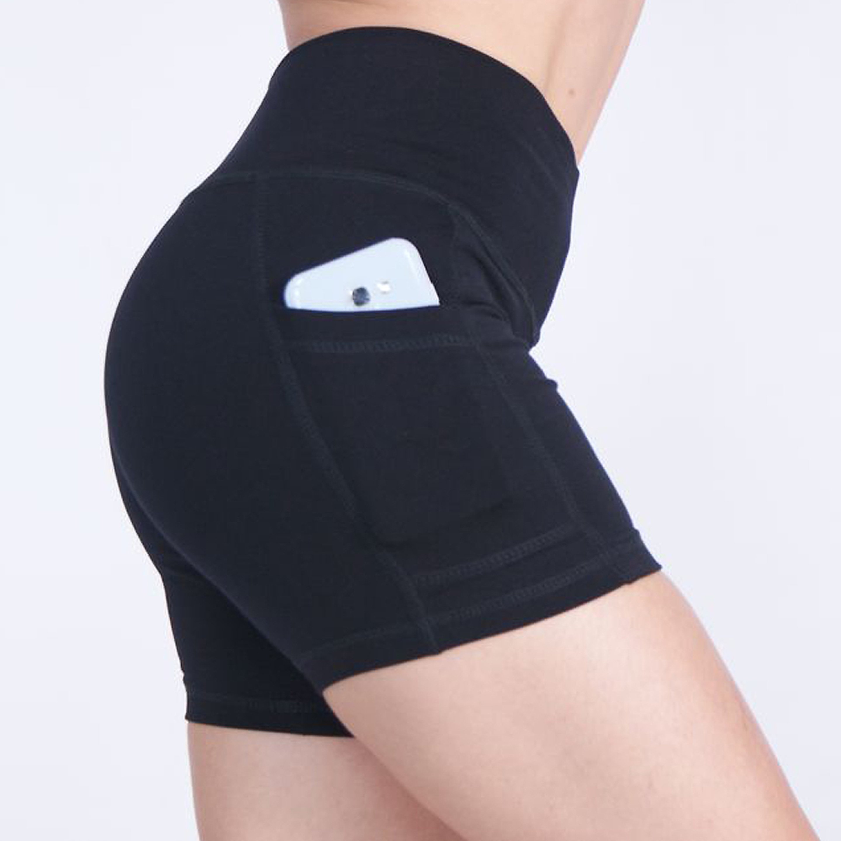 Short Deportivo Mujer Suplex Negro Pocket