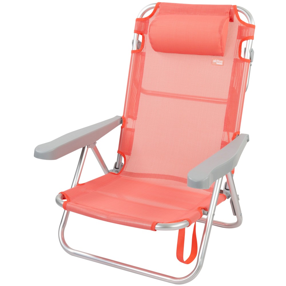 Cadeira Dobrável Multi-posições De Alumínio Coral Aktive - coral - 