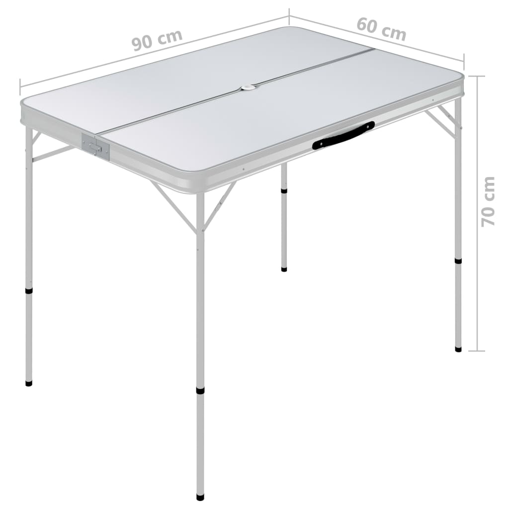 Mesa De Camping Vidaxl Plegable Con 2 Bancos