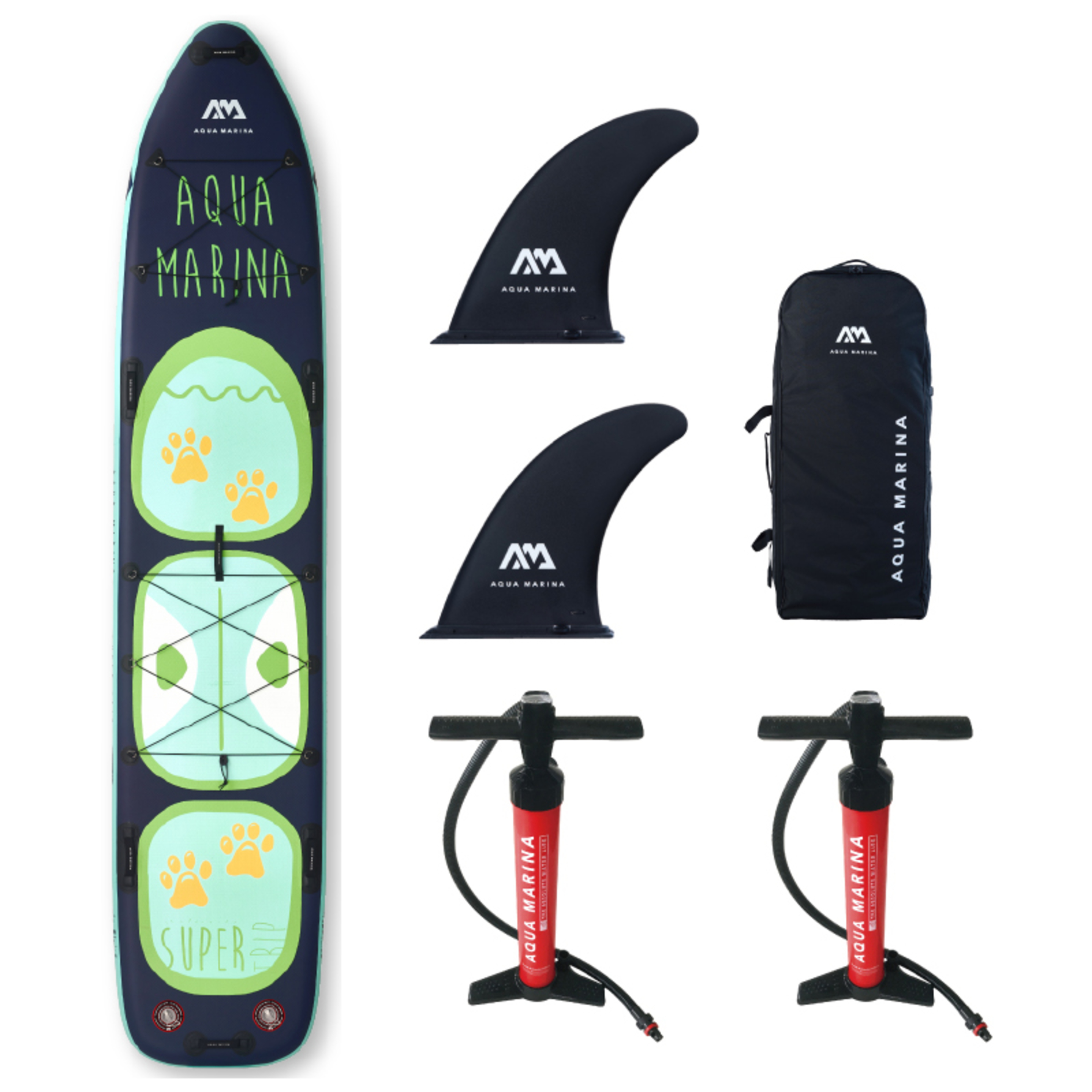 Tabla Paddle Surf Aqua Marina Super Trip Tandem 14’0? - azul-turquesa-negro - 