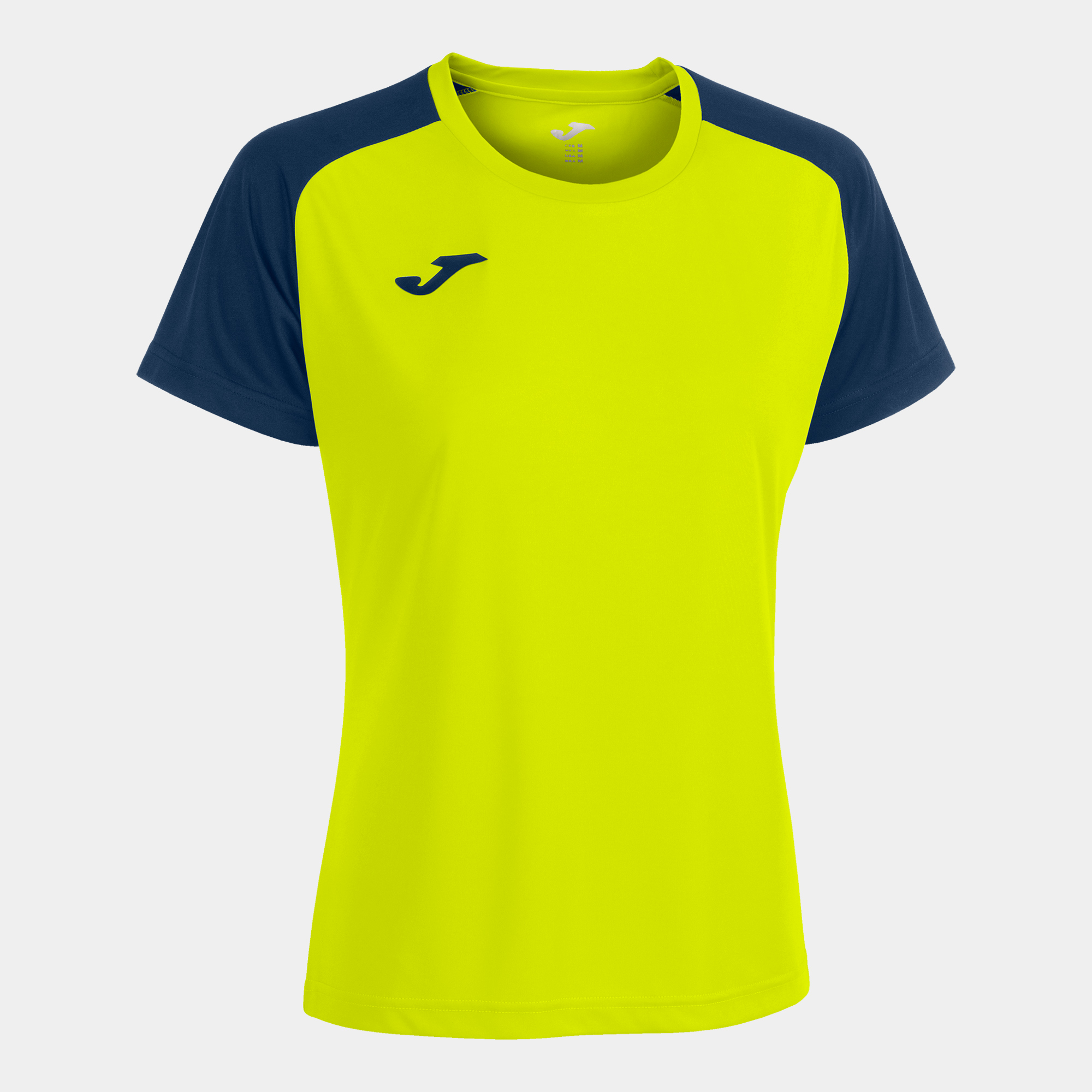 T-shirt Manga Curta Joma Academy Iv Amarelo Fluorescente Azul Marinho